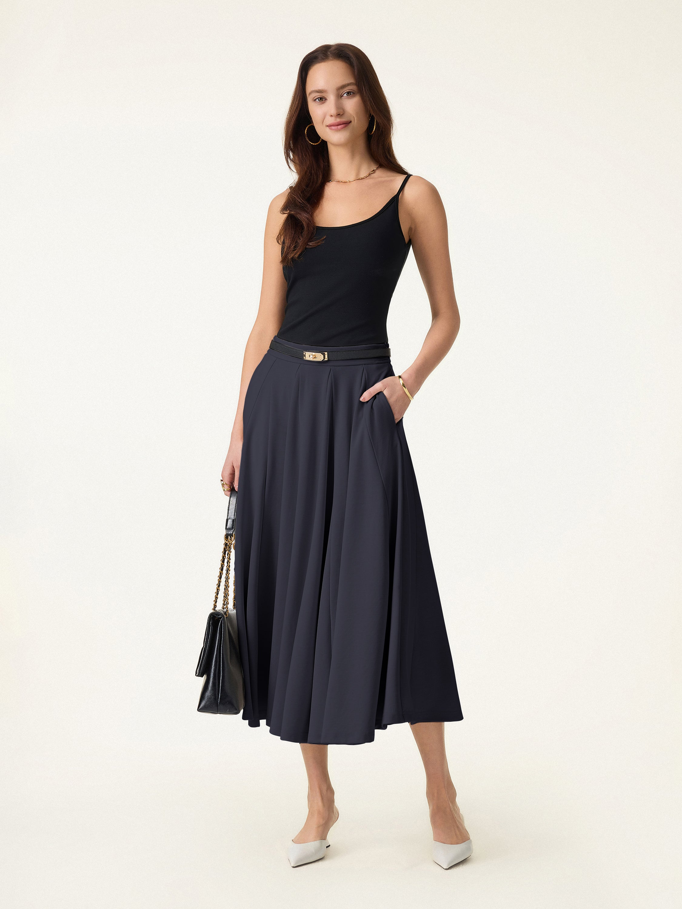 OGLmove Lyocell Blend Volume Skirt with Pockets