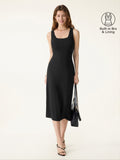 OGLmove Women's Back Smoothing Bandless Square Neck Midi Bra Dress