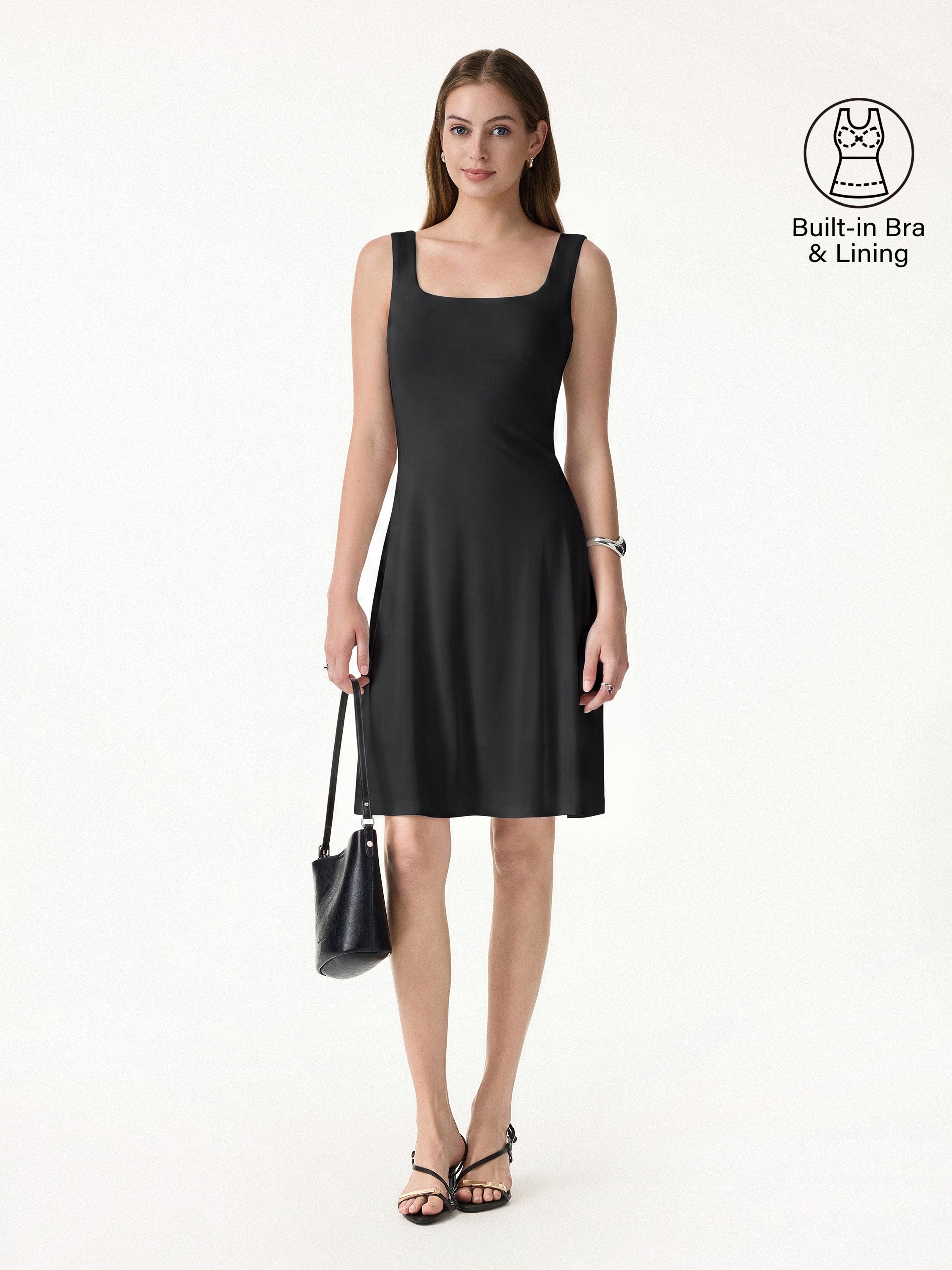 OGLmove Cooling Square Neck Mini Bra Dress