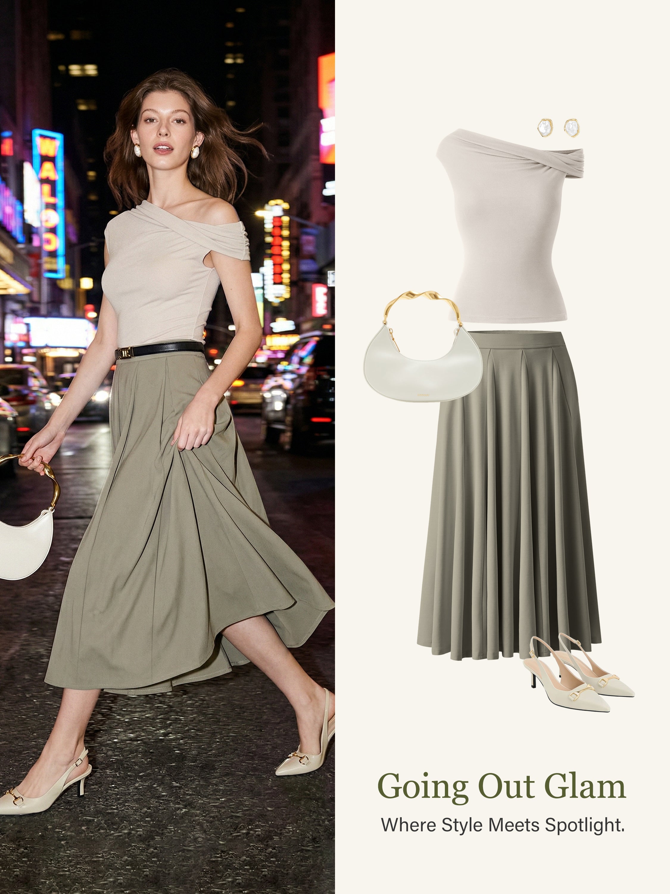 OGLmove Multi-wear Bra Top and Volume Skirt 2Pcs Set