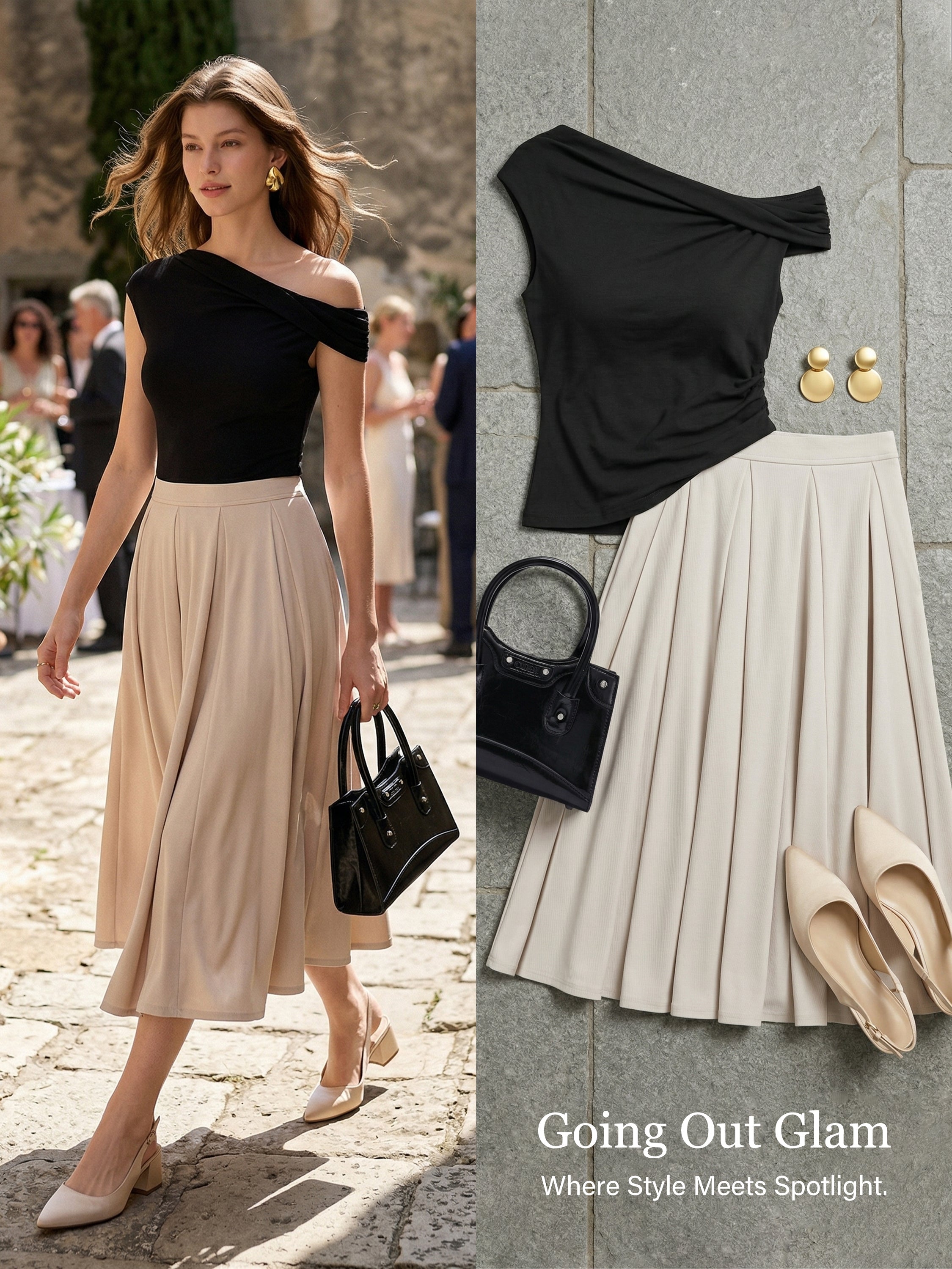 OGLmove Multi-wear Bra Top and Volume Skirt 2Pcs Set