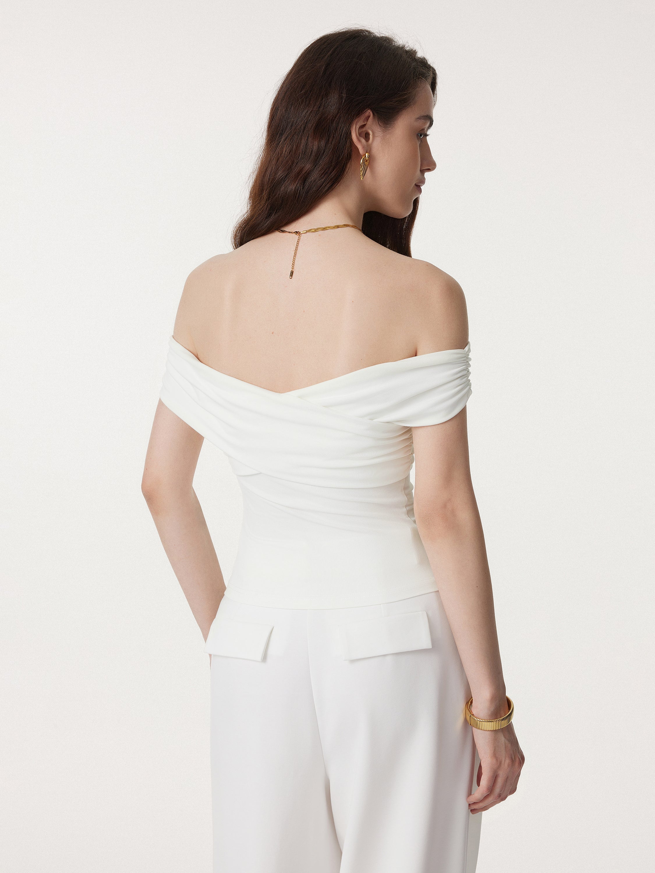OGLmove Criss Cross Off Shoulder Airy Bra Top