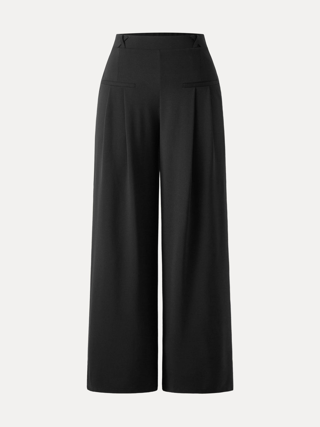 OGLmove Drapey Bamboo Ponte Mid Rise Wide Leg Trouser with Pockets