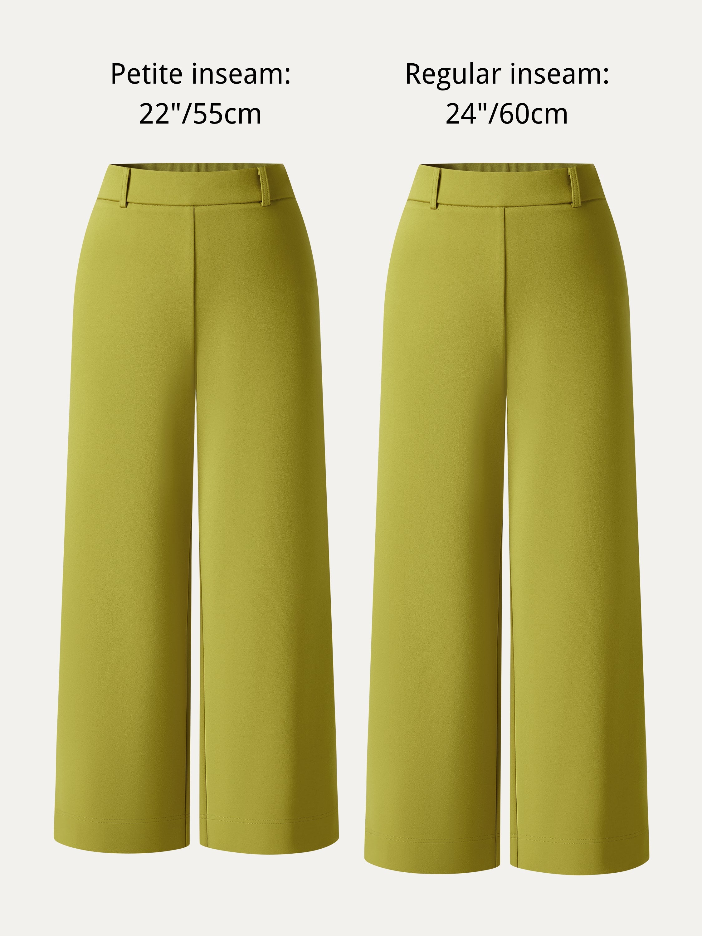 OGLmove Not-See-Thru Mid Rise Cropped Wide Leg Pants with Pockets