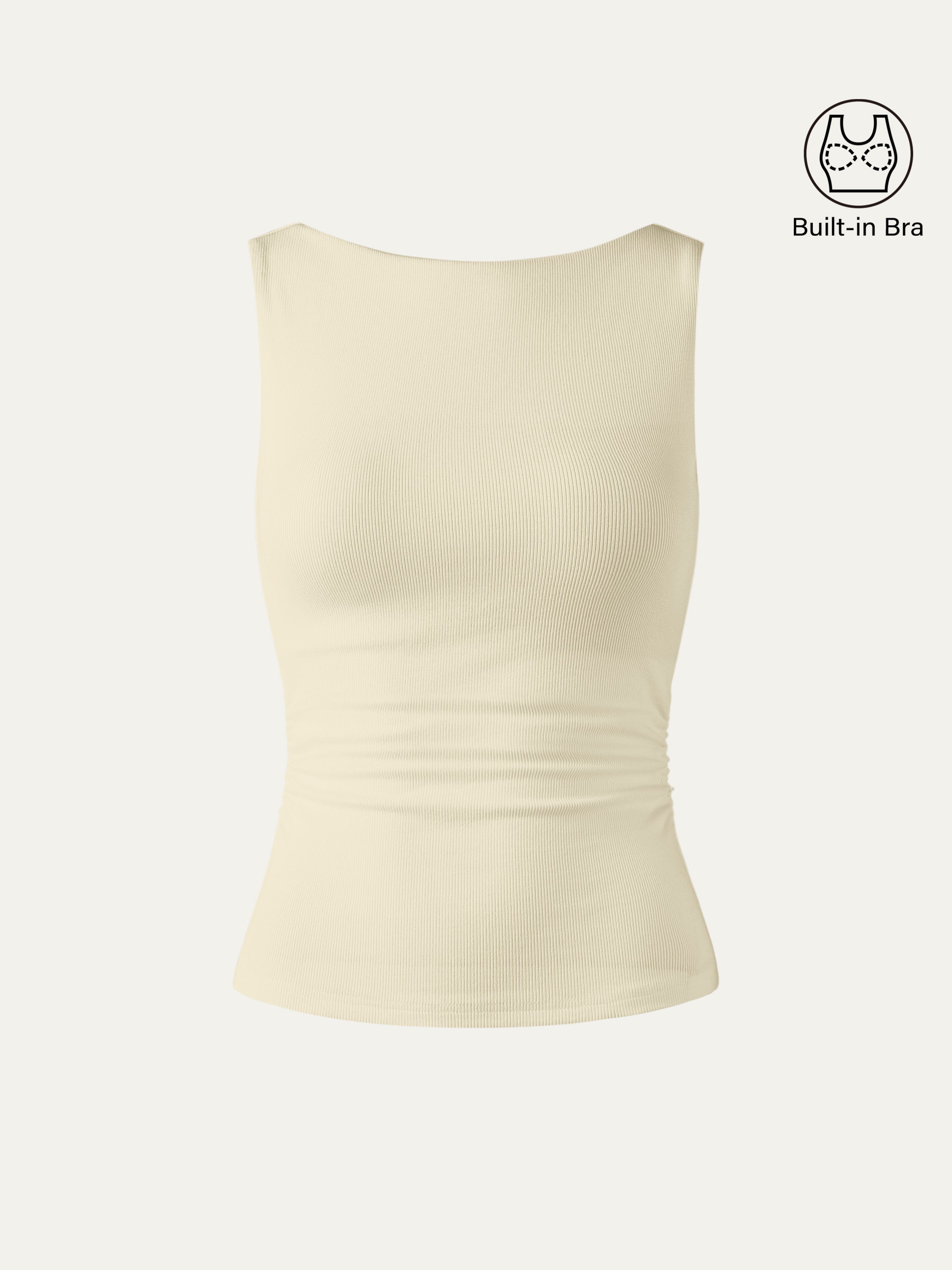 OGLmove Elastic Open Back Bra Tank White