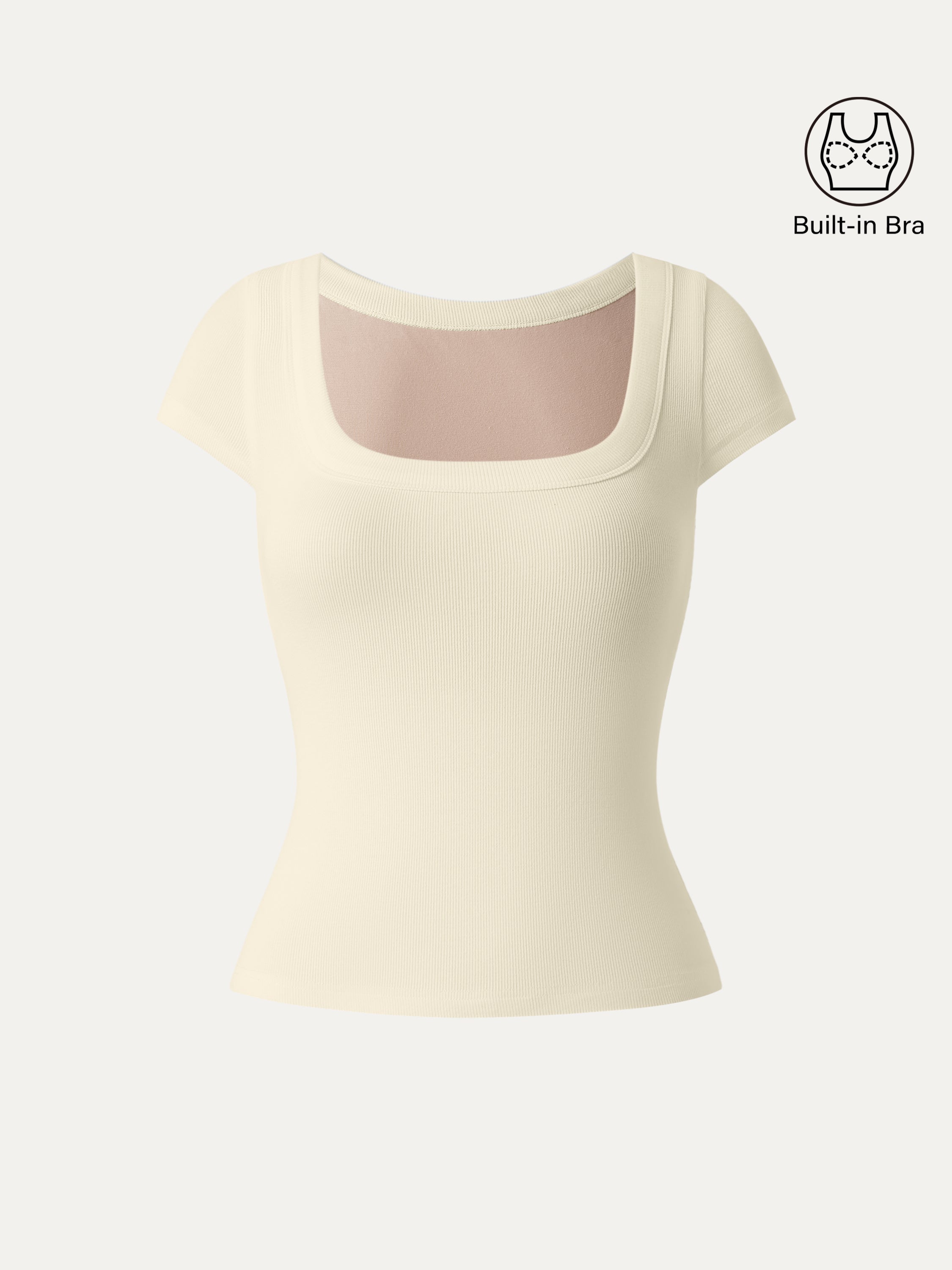 OGLmove Women's Square Neck Cap Sleeve Bra Top
