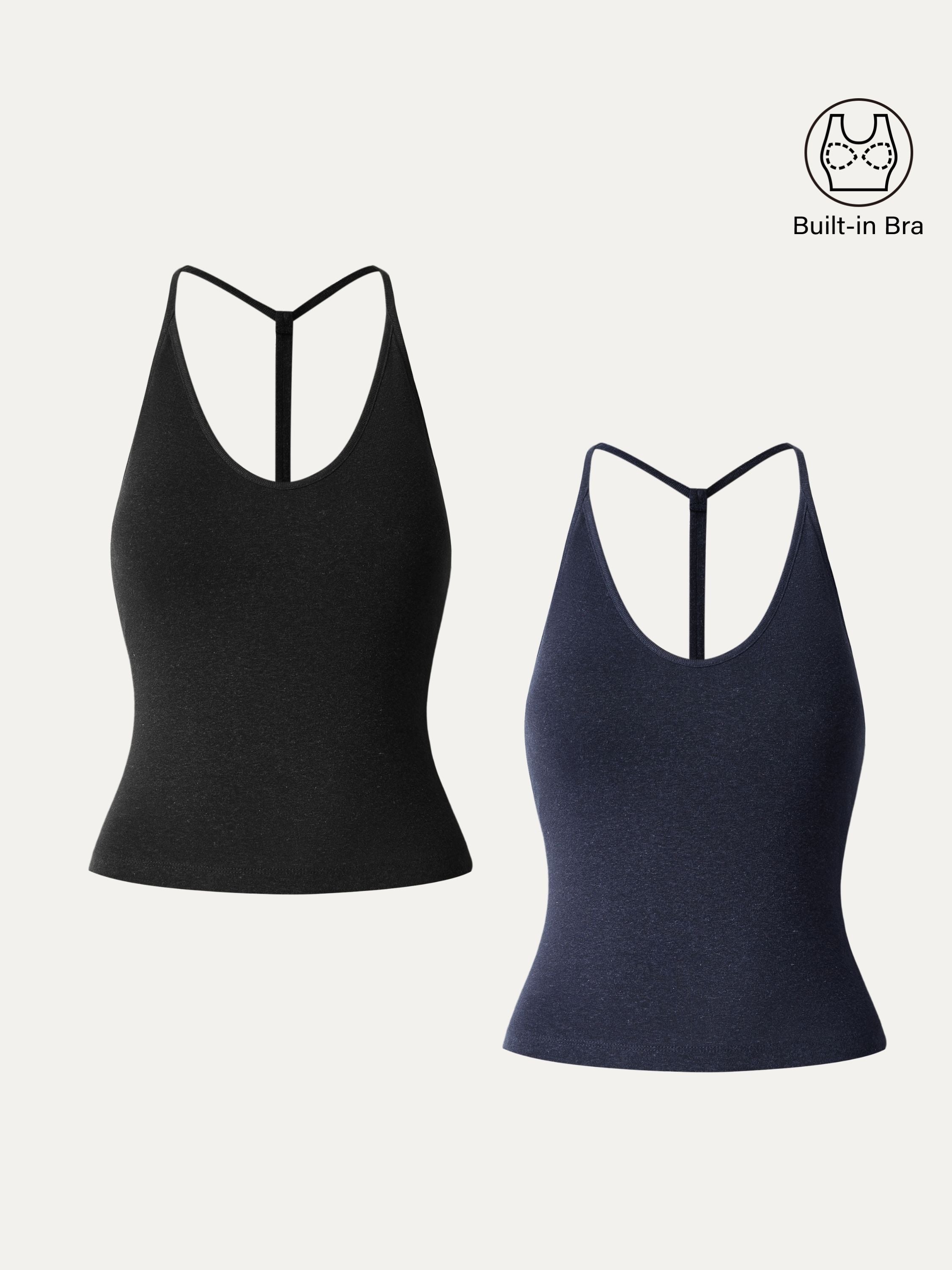 OGLmove Soft Linen Luxe V-Neck T-Back Airy Bra Tank