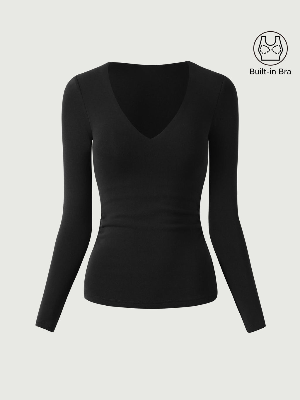 OGLmove Women's V-Neck Ruched Sides Bra Top