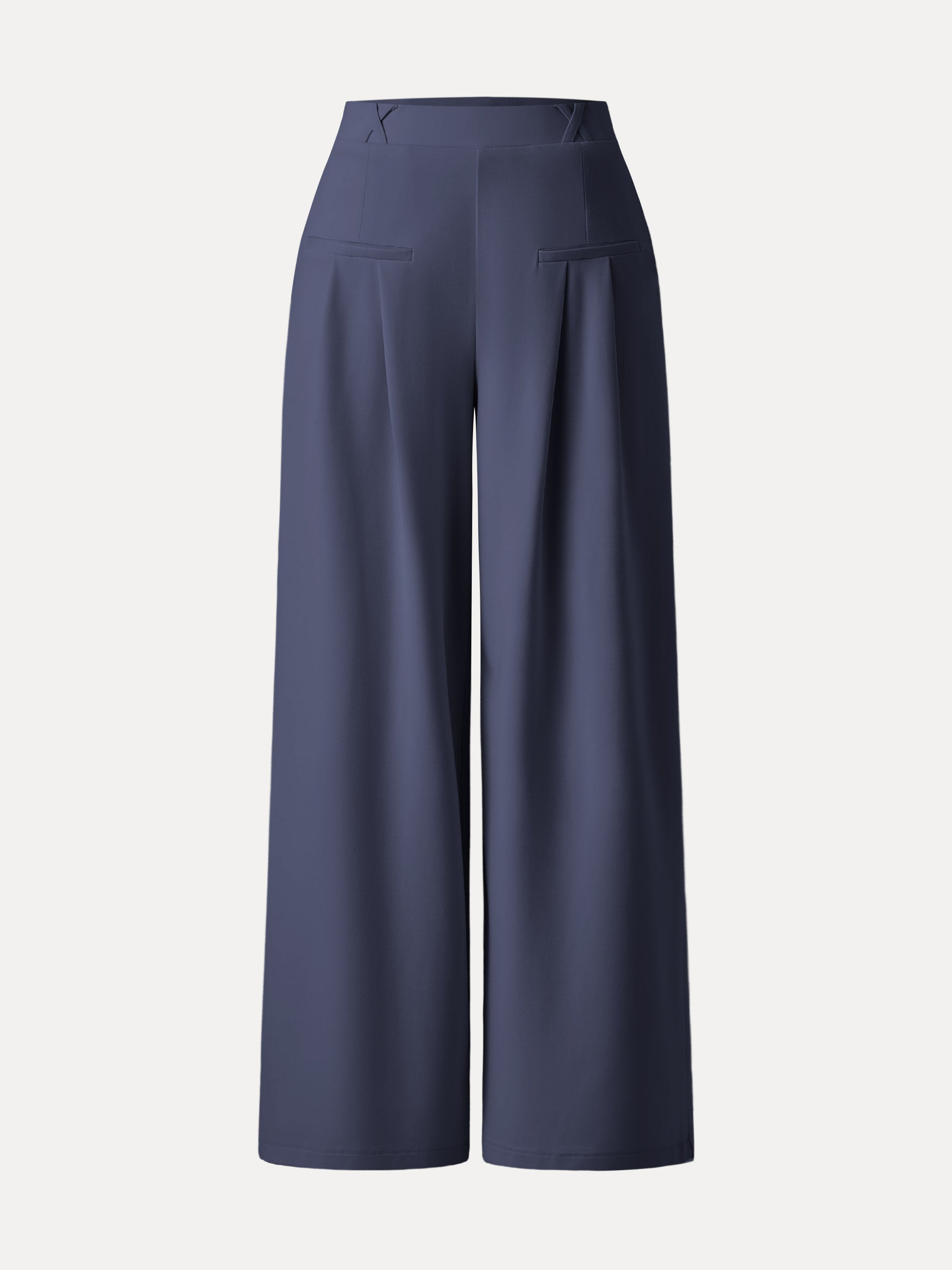OGLmove Drapey Bamboo Ponte Mid Rise Wide Leg Trouser with Pockets