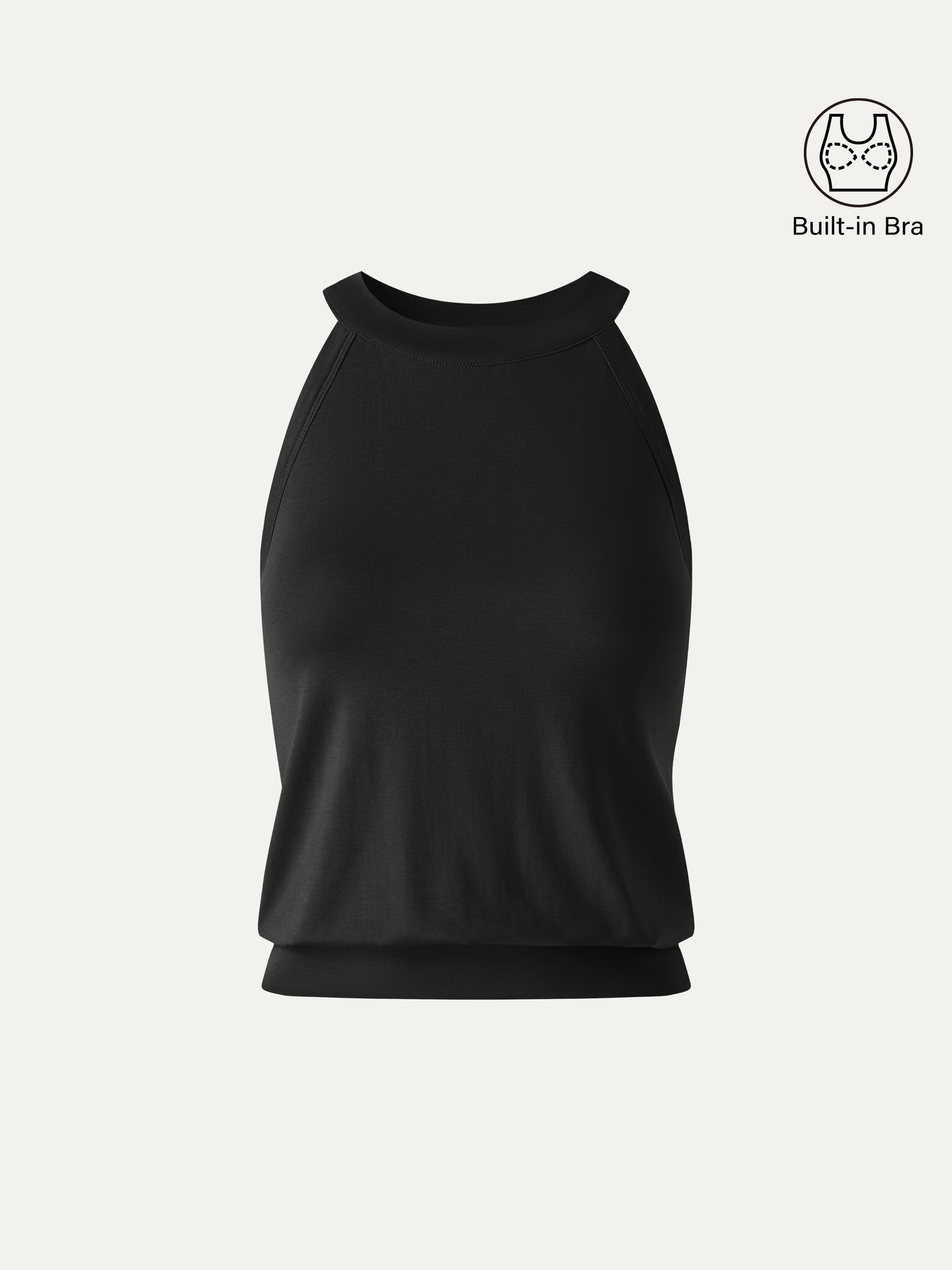 OGLmove Halter Neck Banded Hem Bra Tank