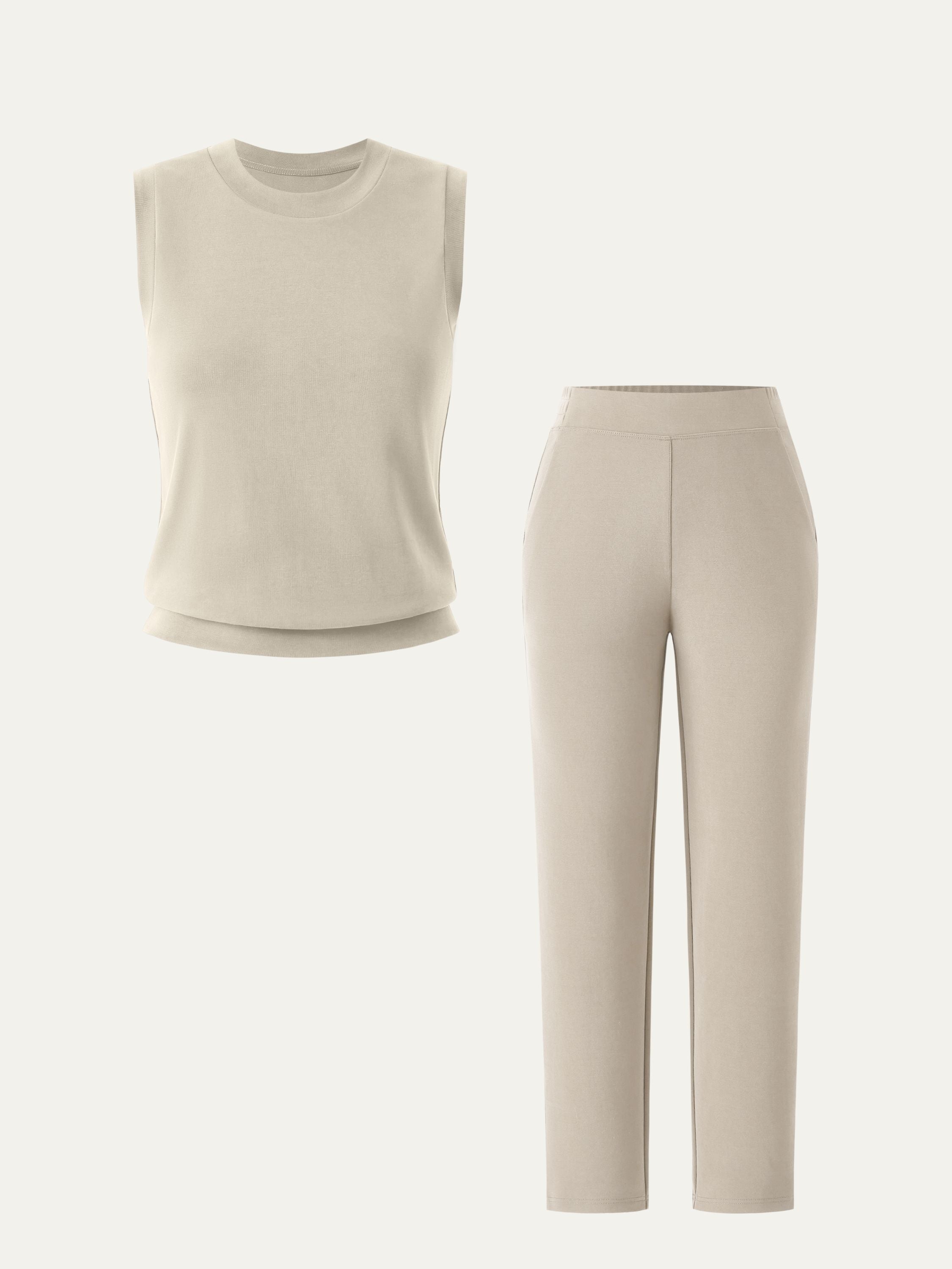 OGLmove Diamond Cutout Tank & Pleated Mini Skirt Set