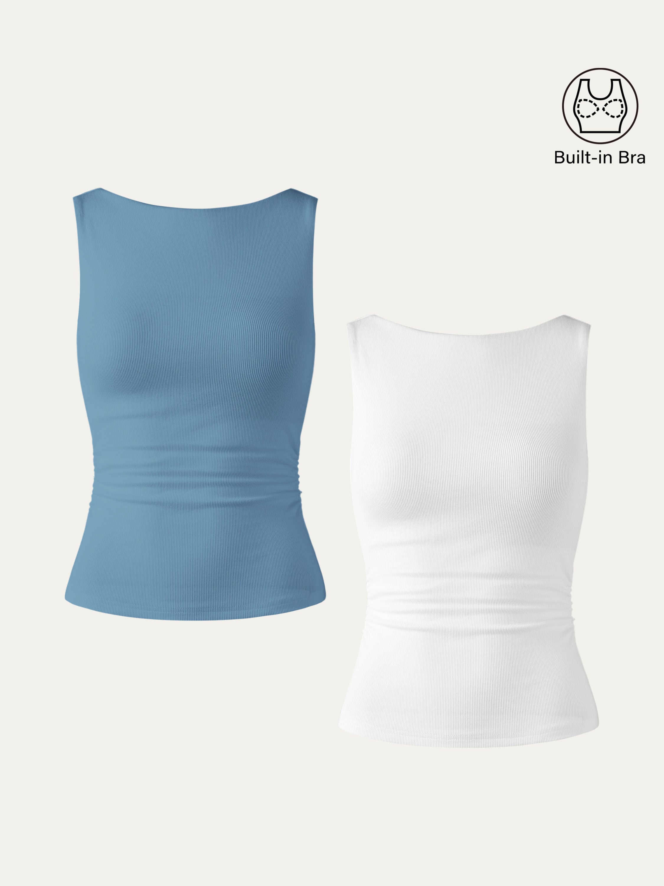 OGLmove Elastic Open Back Bra Tank White