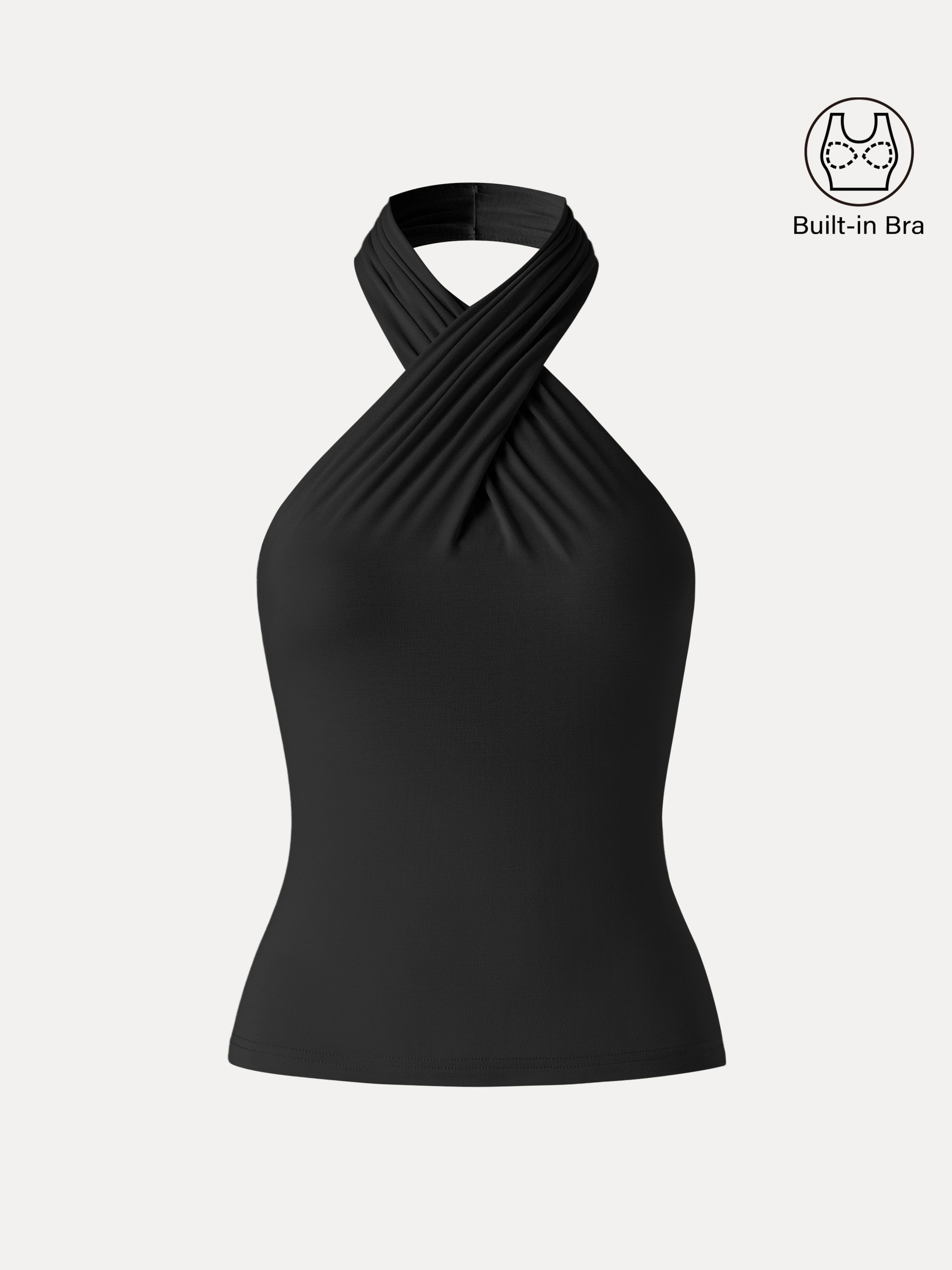 OGLmove Criss Cross Halter Neck Going-Out Bra Top