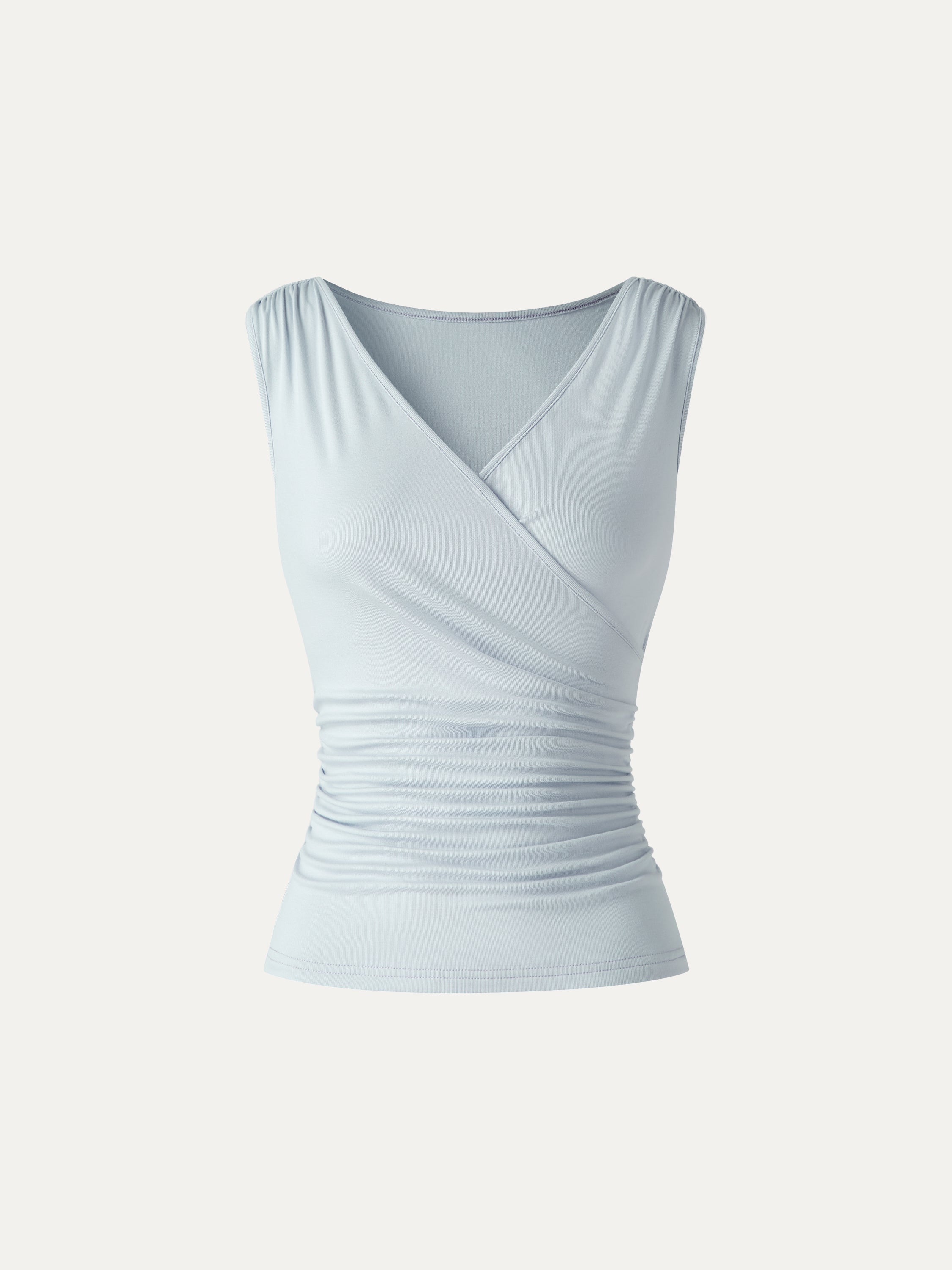 OGLmove CoolTouch Surplice Neck Gathered Waist Top