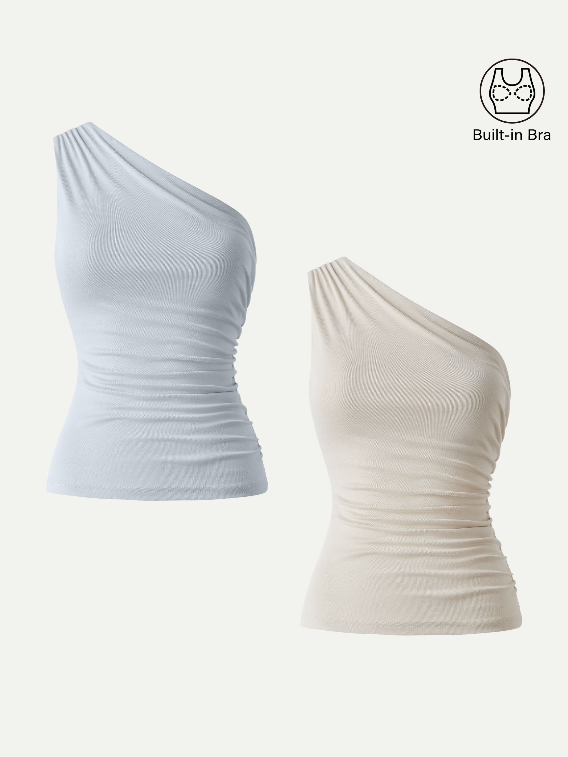 OGLmove Sandwashed One Shoulder Ruched Bra Tank