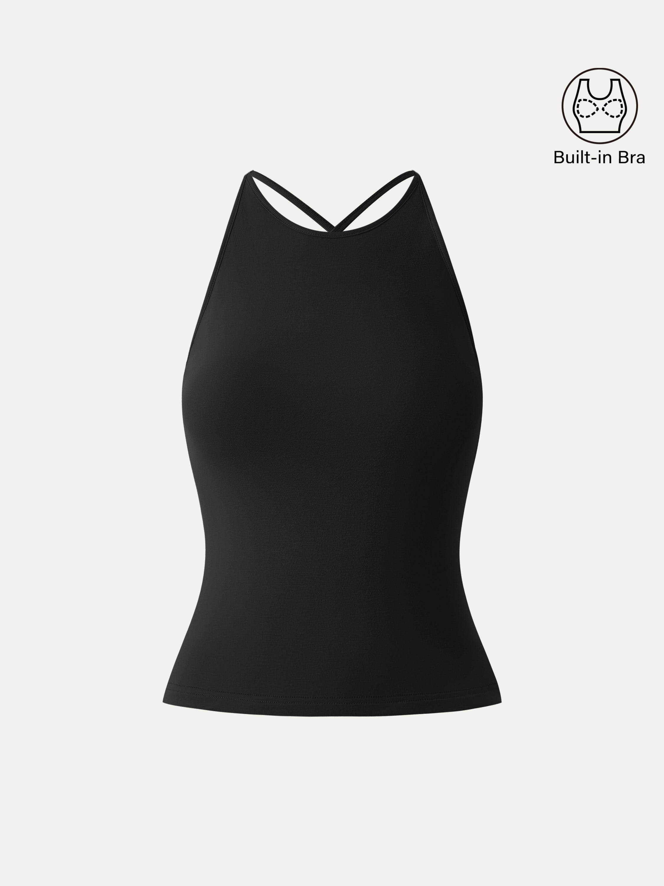 OGLmove SkinKiss Round Neck Cross-Back Bandless Bra Top