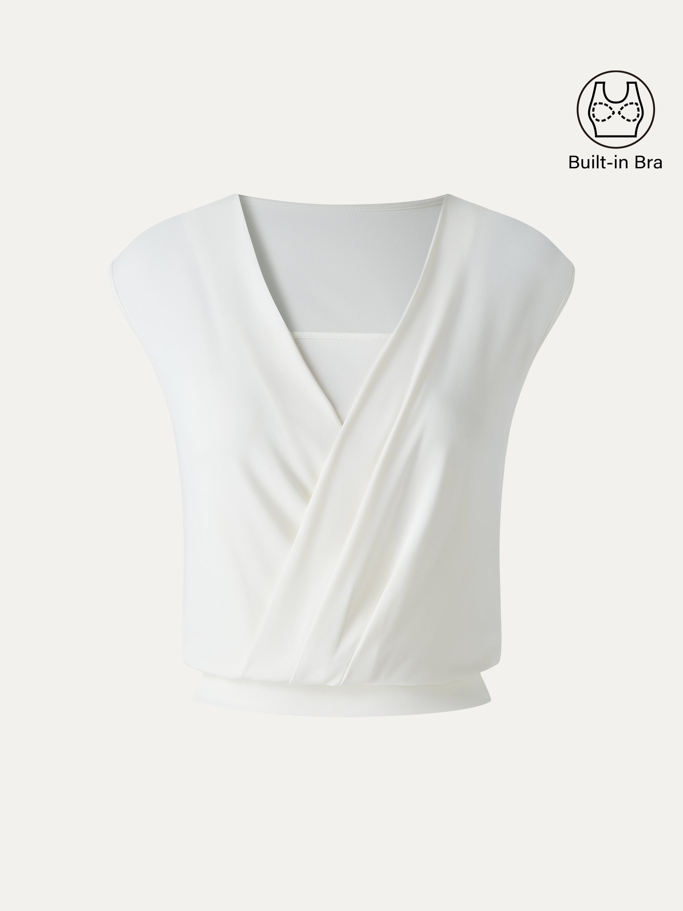 OGLmove Women's Sandwashed Modal 2-in-1 Wrap Bra Tank