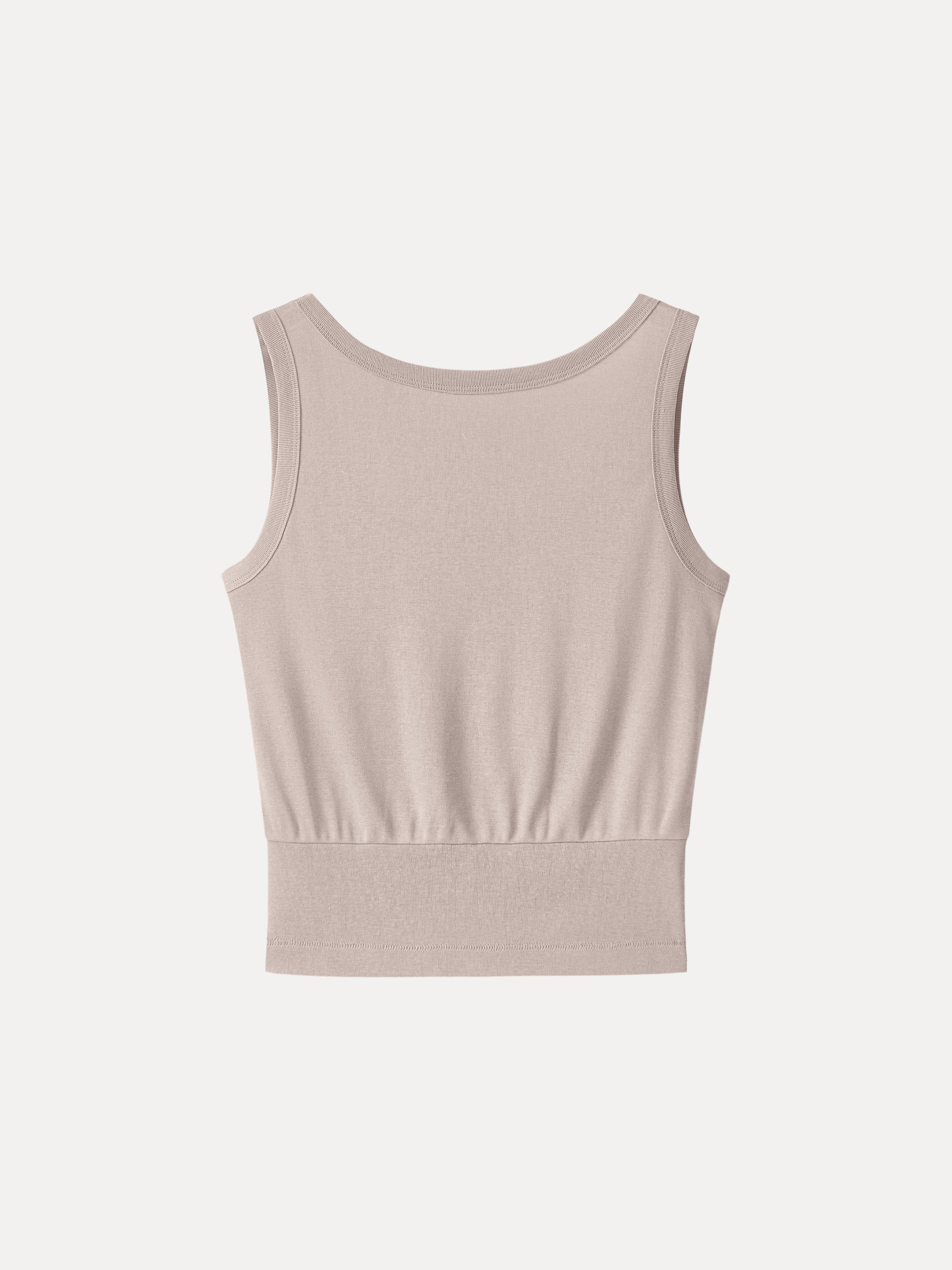 OGLmove Cotton-Linen Blend Reversible Boatneck Low Back Top