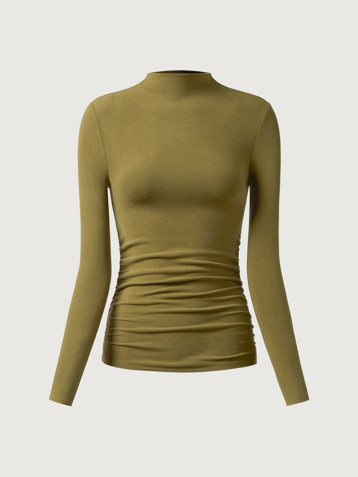 OGLmove Eco-Mousse ProWarm Brushed Rib Mockneck Top Off White