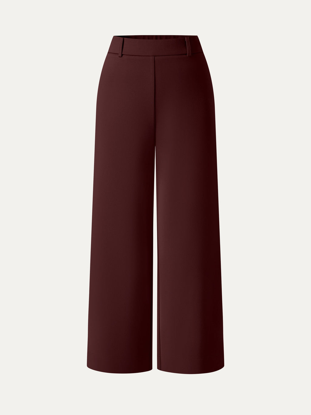 OGLmove Not-See-Thru Mid Rise Cropped Wide Leg Pants with Pockets