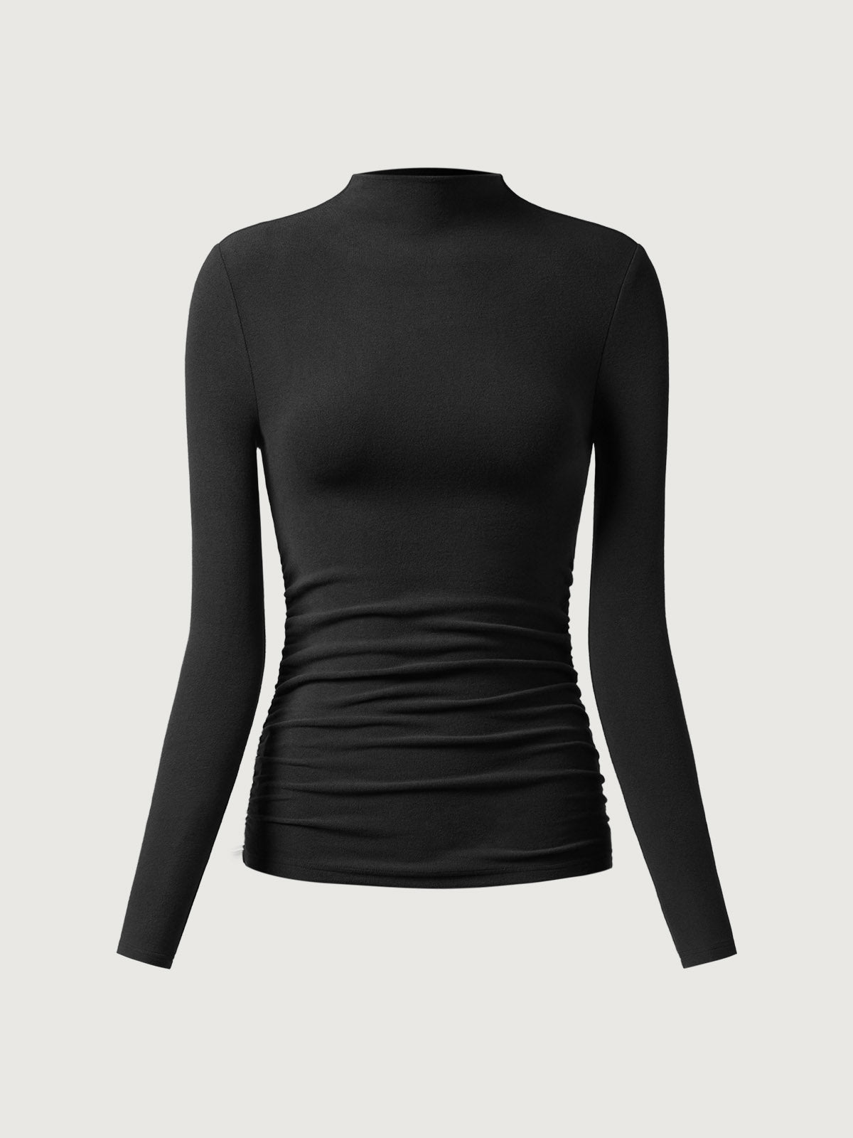 OGLmove Eco-Mousse ProWarm Brushed Rib Mockneck Top Off White