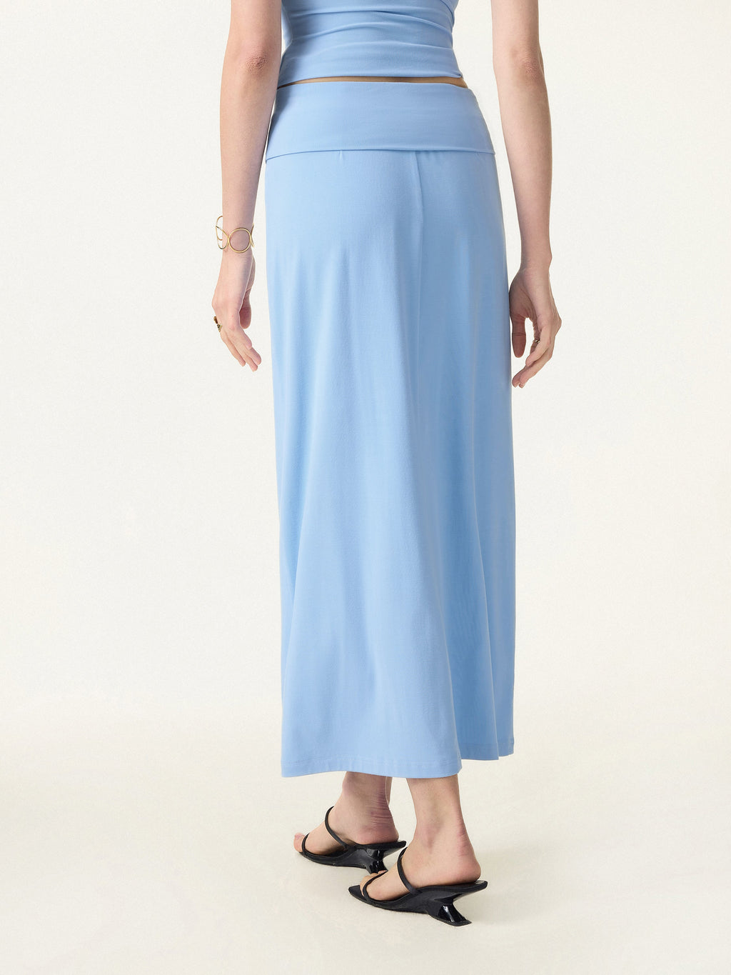 OGLmove Cooling Fold-Down Waistband Midi Column Skirt