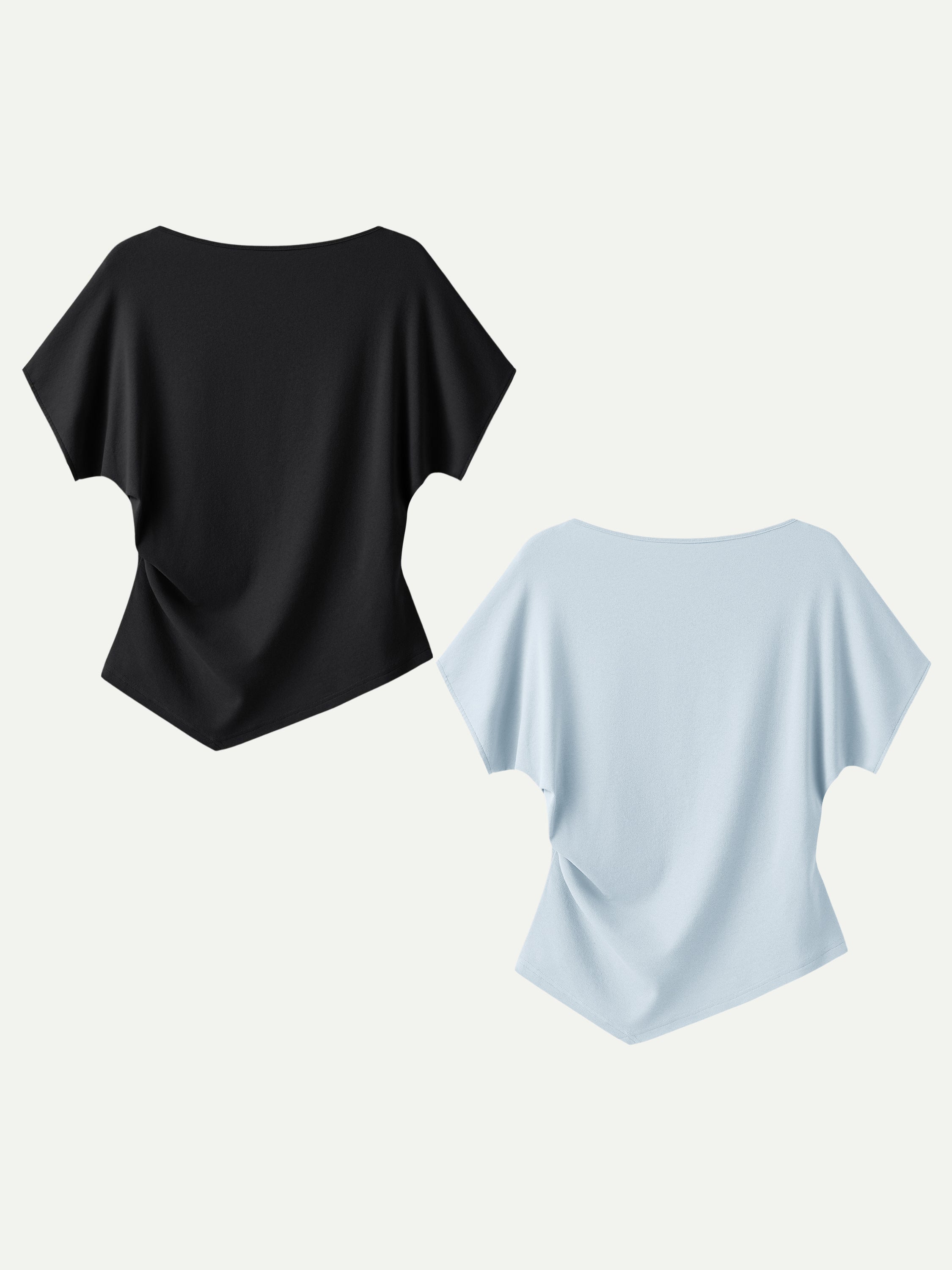 OGLmove Cotton Lyocell Boatneck Angled Summer Tee