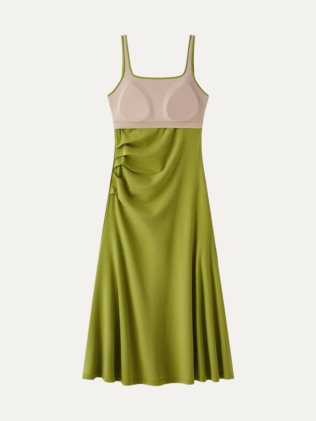 OGLmove Square Neck Tucked Open Back Bra Dress