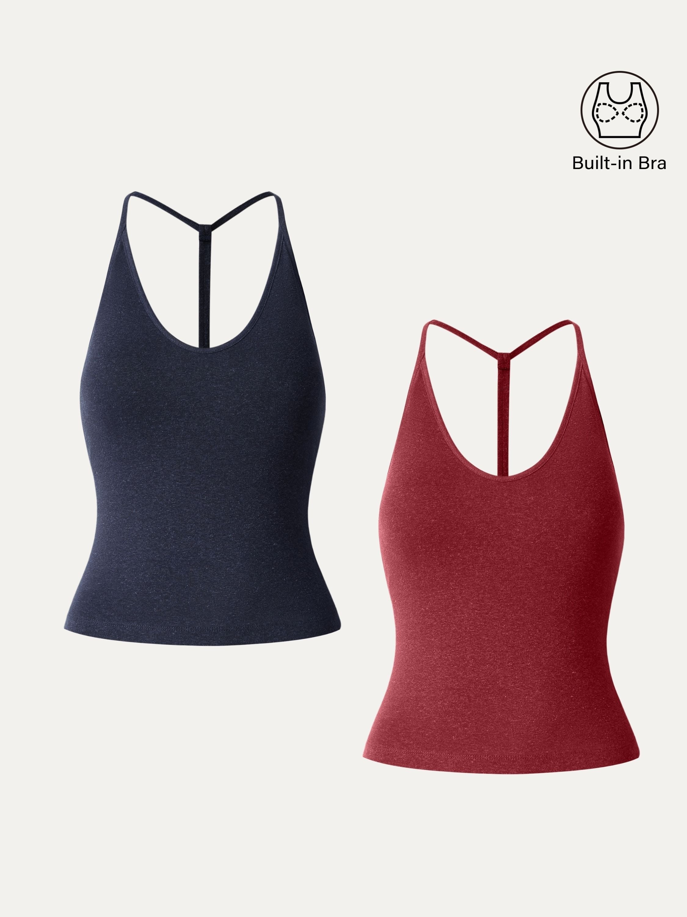 OGLmove Soft Linen Luxe V-Neck T-Back Airy Bra Tank