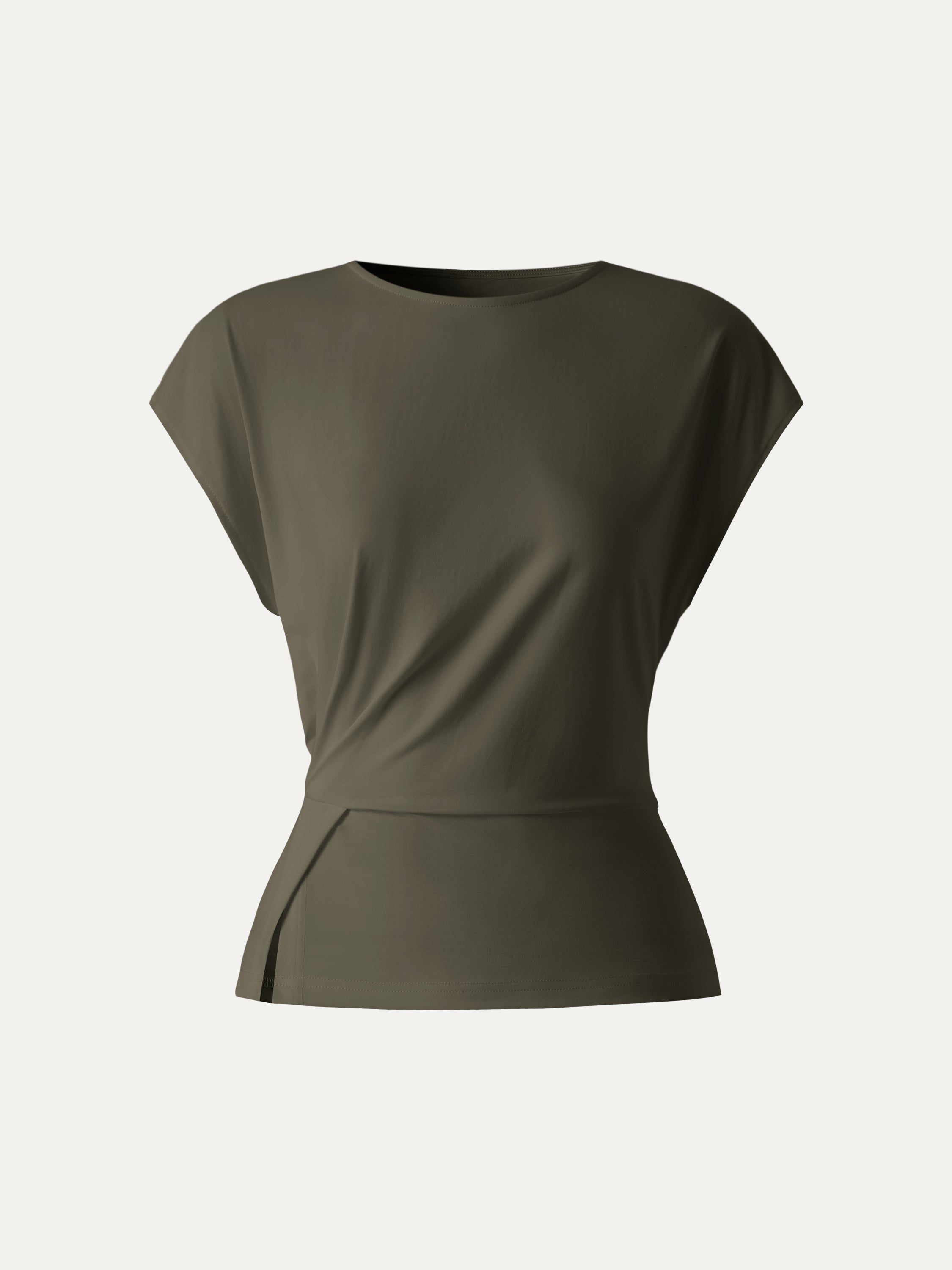 OGLmove Cooling Ponte Relaxed Round Neck Tucked Top
