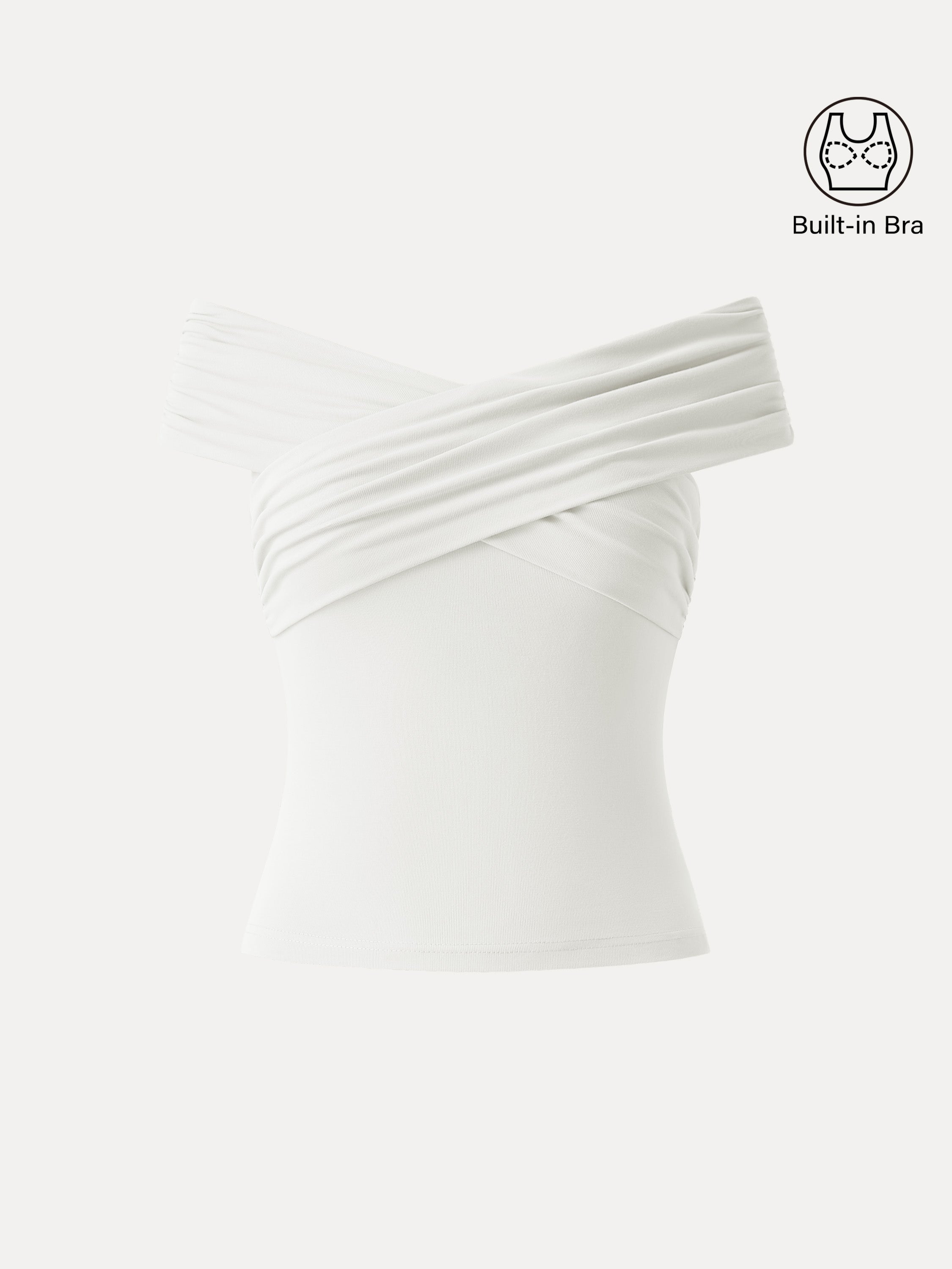 OGLmove Criss Cross Off Shoulder Airy Bra Top