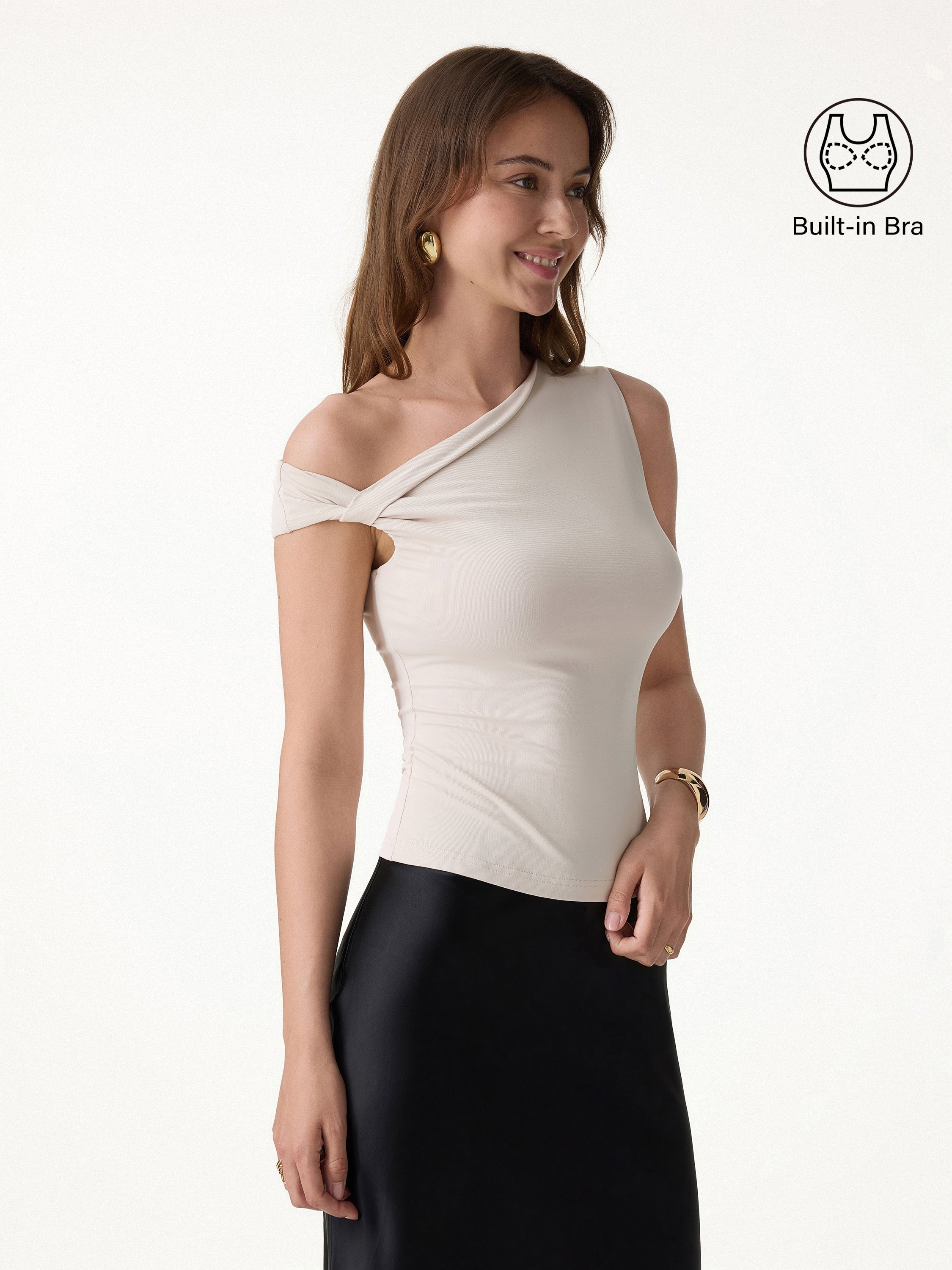 OGLmove Women's Asymmetrical Shoulder Bra Top