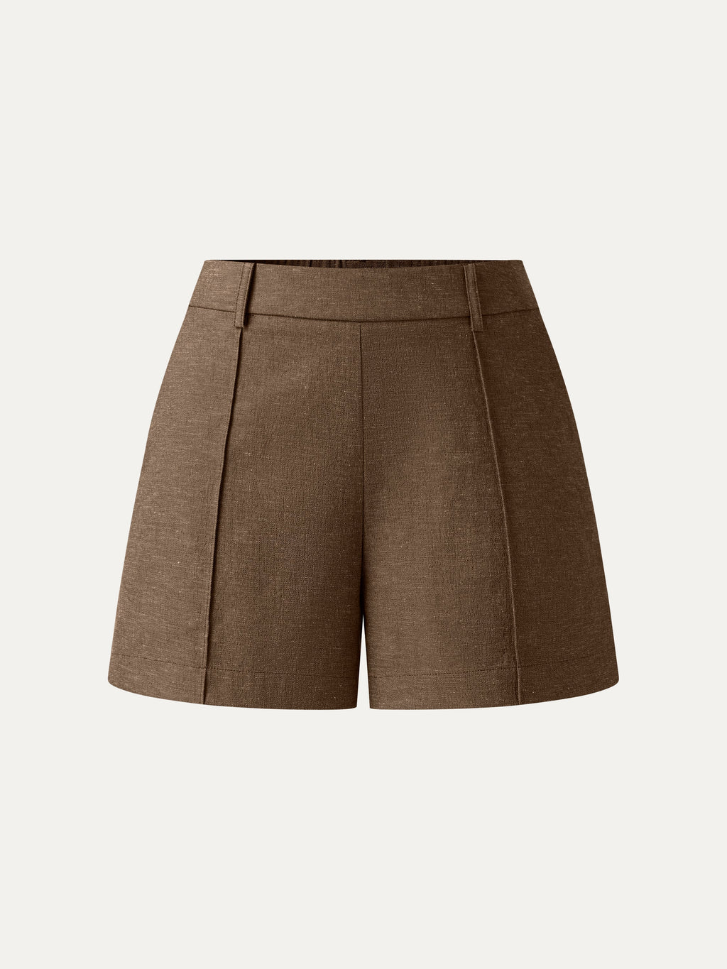 OGLmove Linen-Like Mid Rise Pintuck Shorts with Pockets
