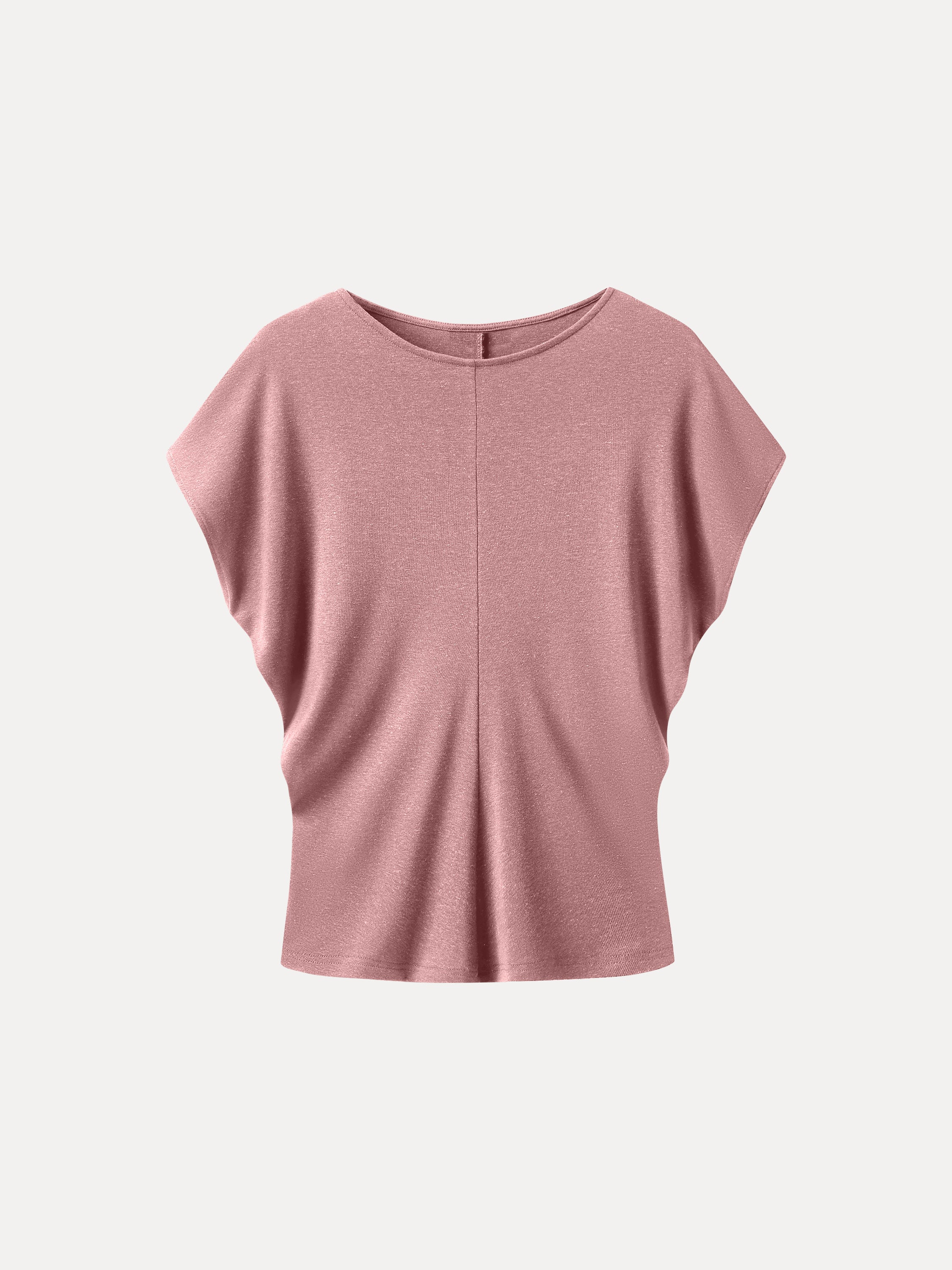 OGLmove Linen-Blend Round Neck Relaxed Summer Top