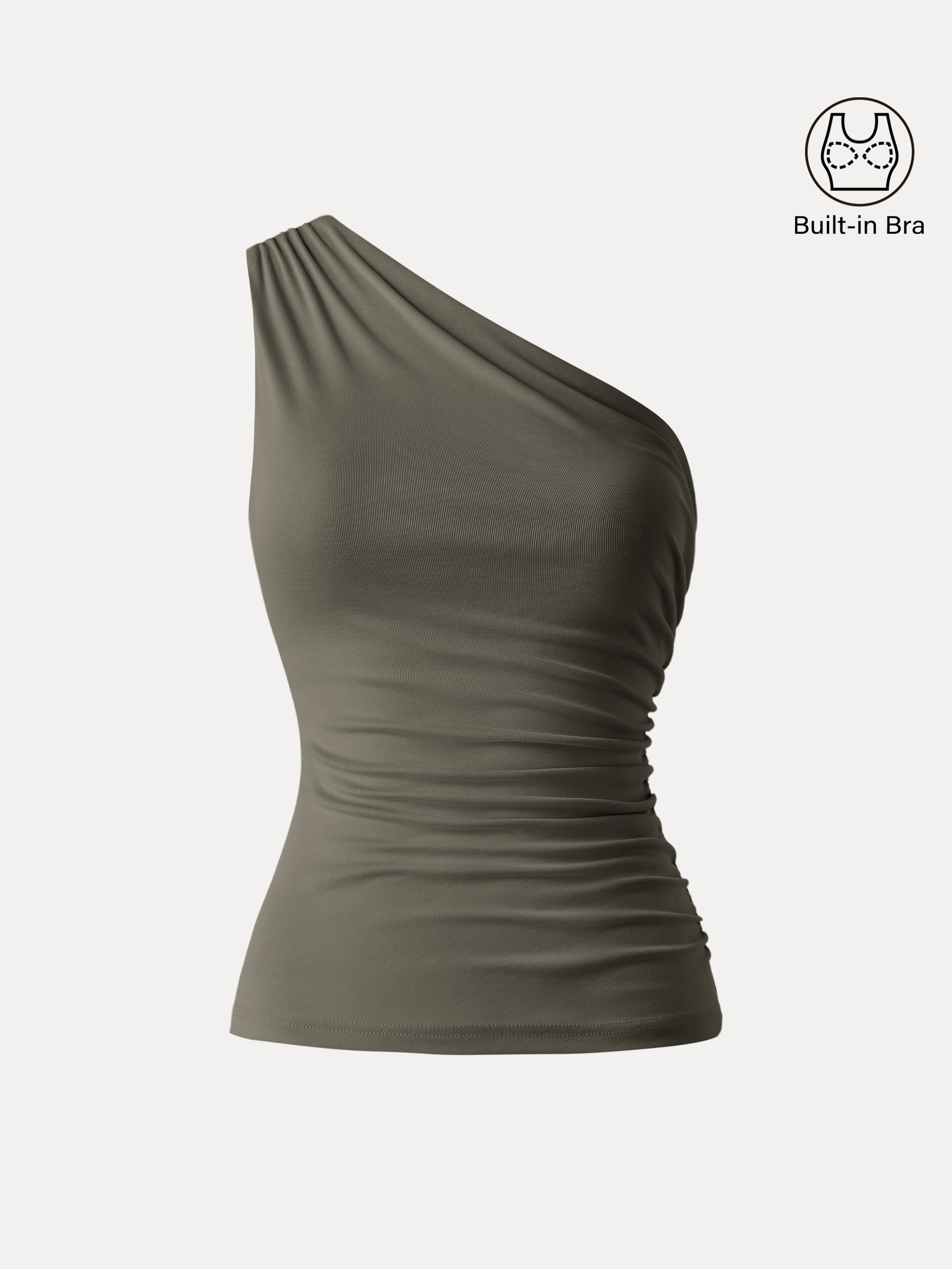 OGLmove Sandwashed One Shoulder Ruched Bra Tank
