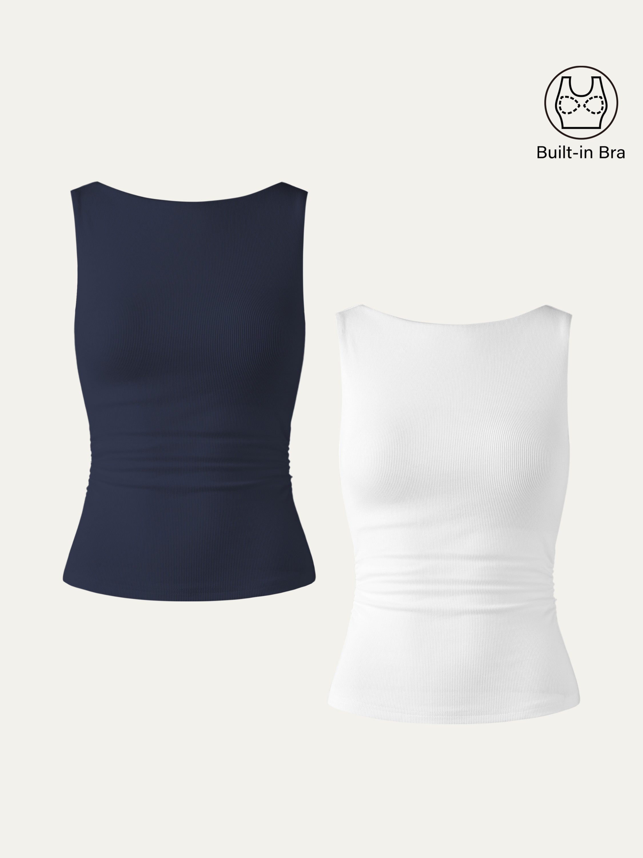 OGLmove Elastic Open Back Bra Tank White