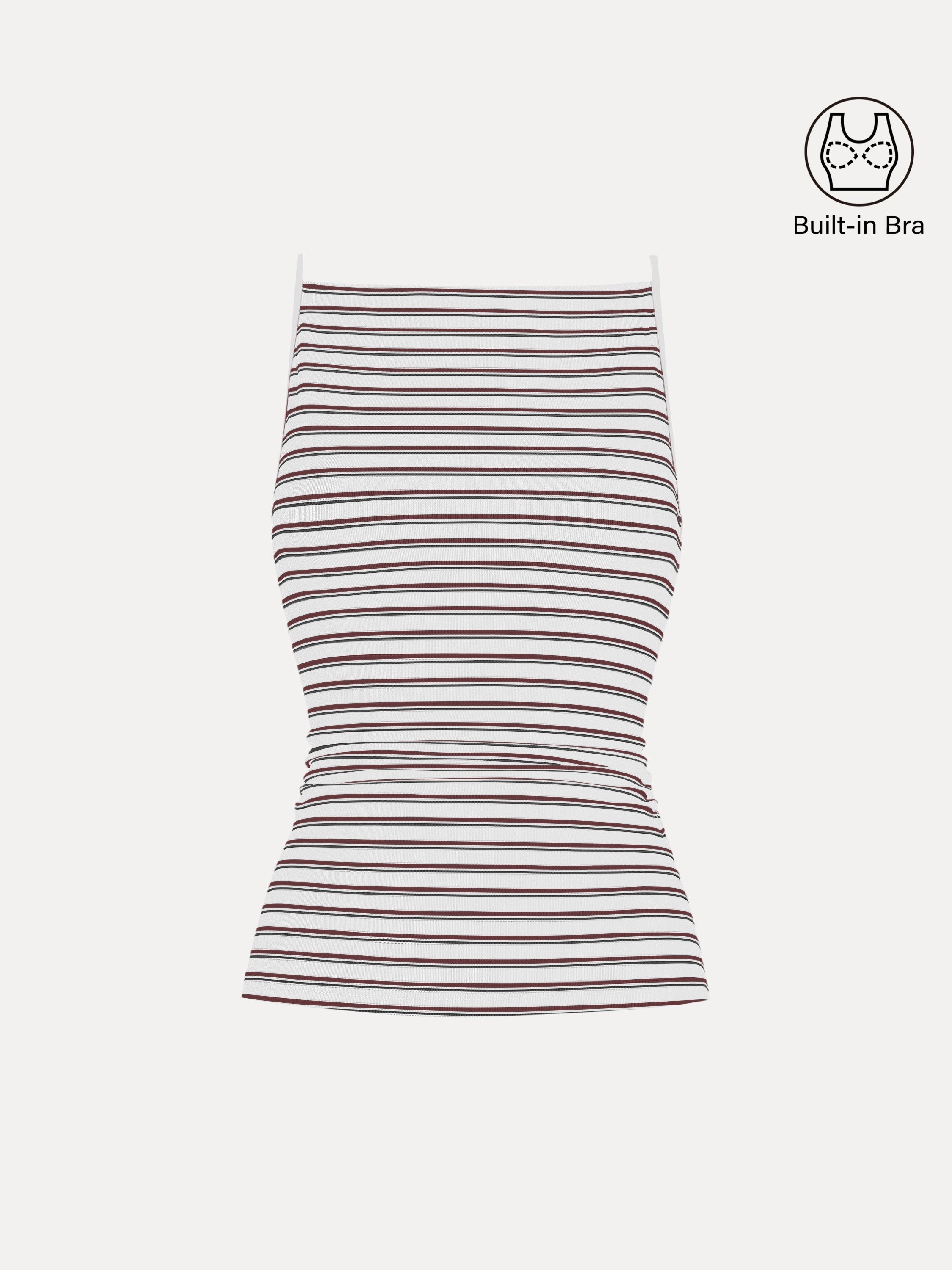 OGLmove Women's Striped Side Ruched Spaghetti Strap Bra Tank