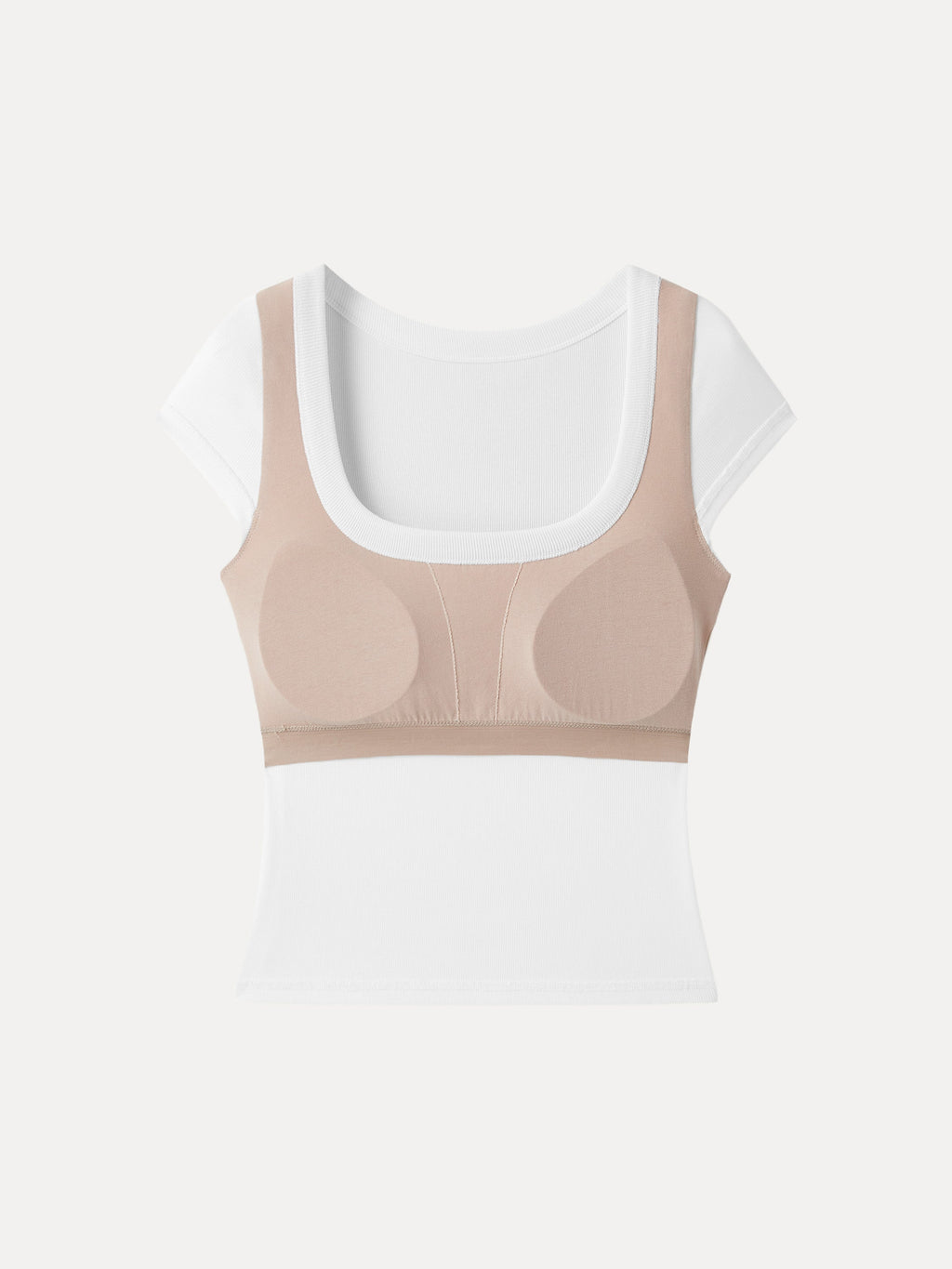 OGLmove Women's Square Neck Cap Sleeve Bra Top