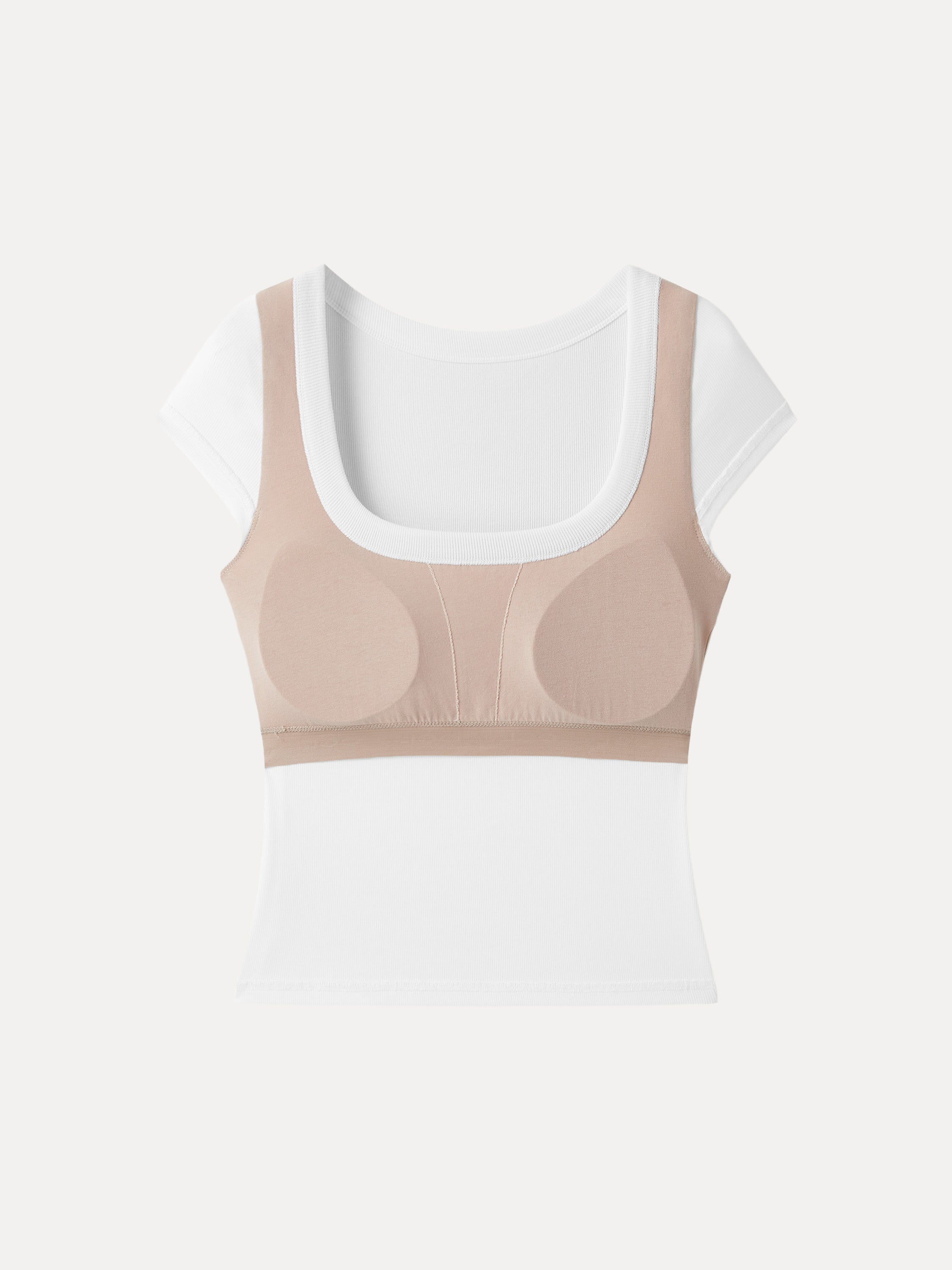 OGLmove Women's Square Neck Cap Sleeve Bra Top