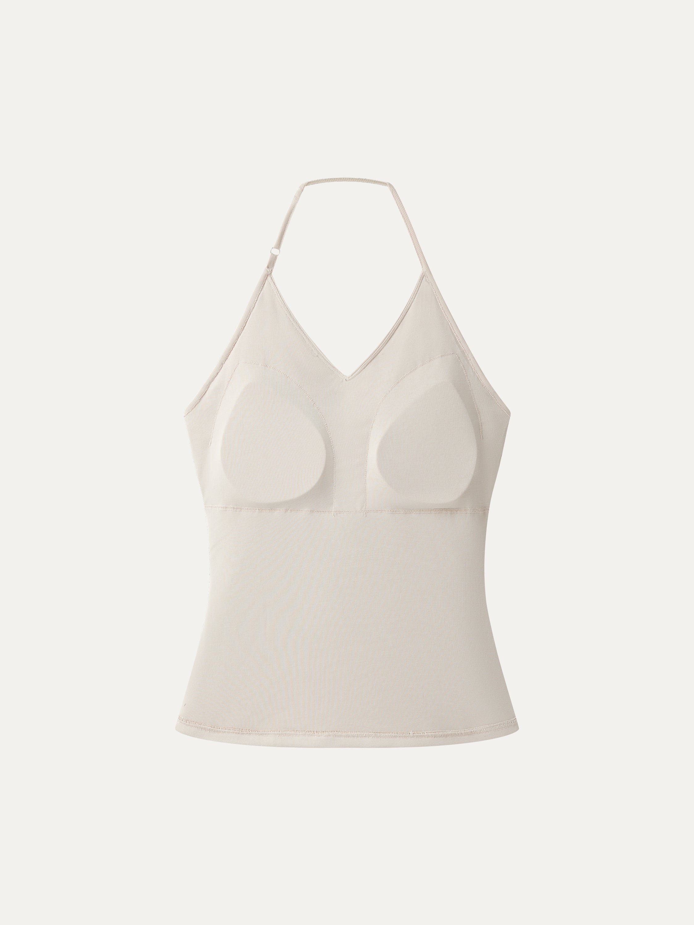 OGLmove Modal Halter Neck Surplice Ruched Bandless Bra Top