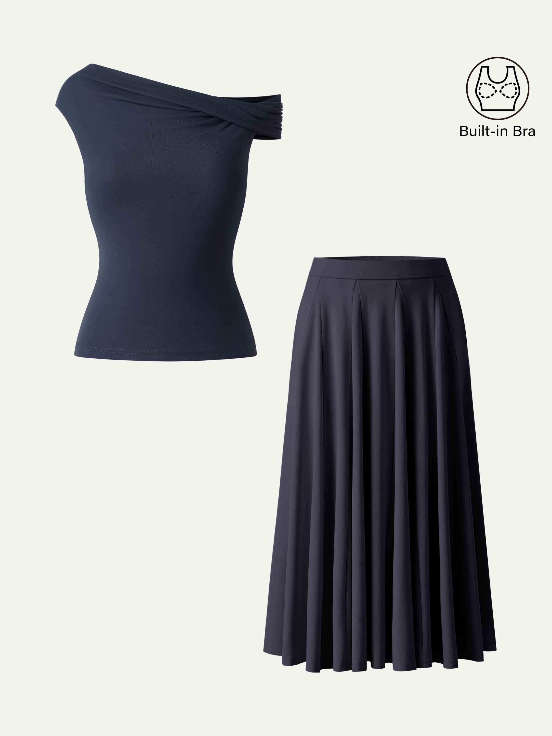 OGLmove Multi-wear Bra Top and Volume Skirt 2Pcs Set