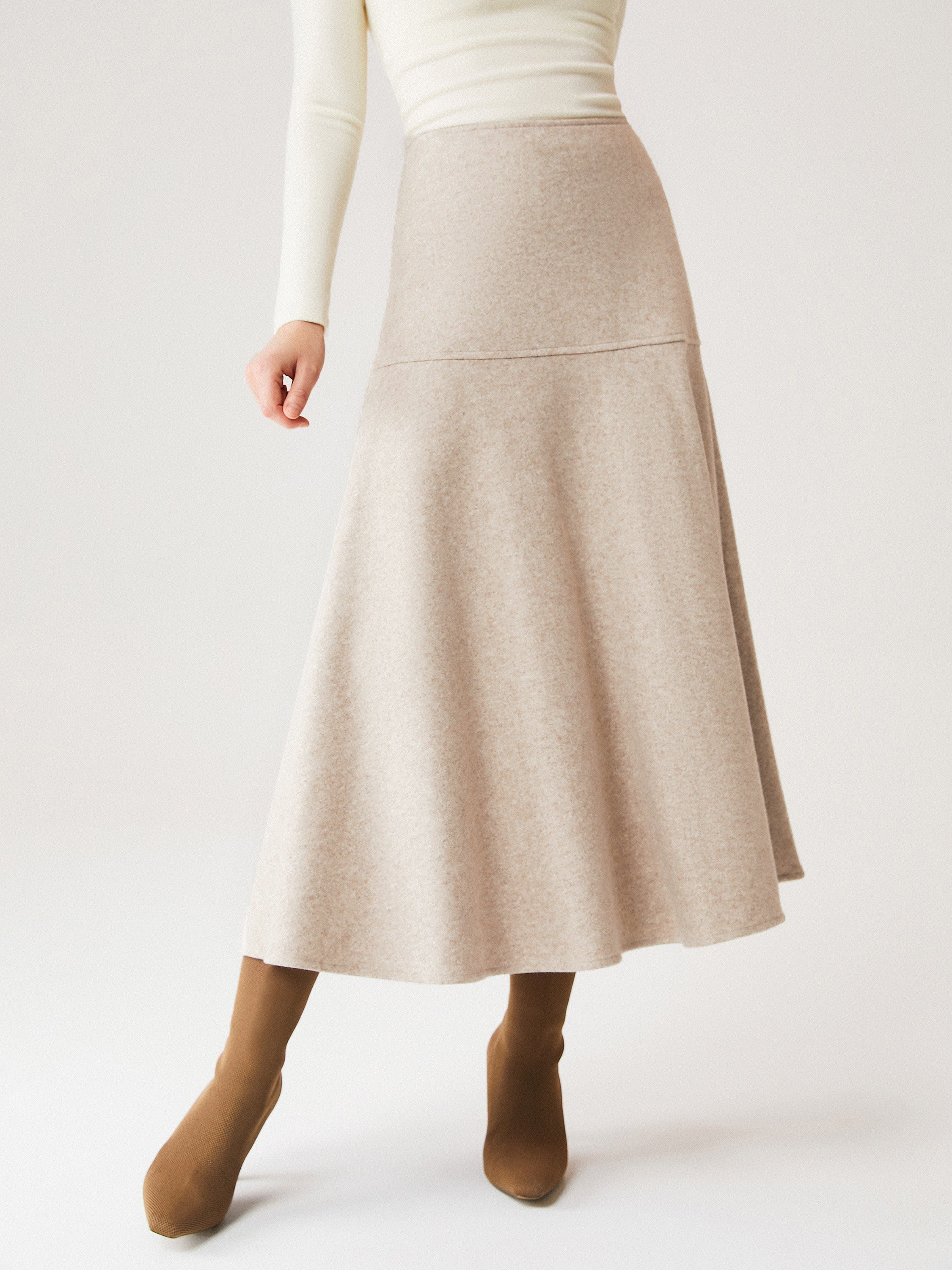 OGLmove FuzzLuxe Flared Maxi Skirt Heather Morganite