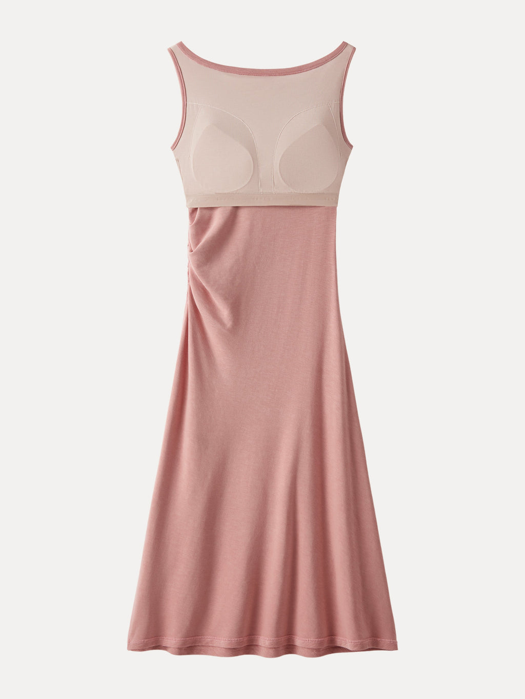 OGLmove Women's Boatneck Tucked Fit-and-Flare Midi Bra Dress