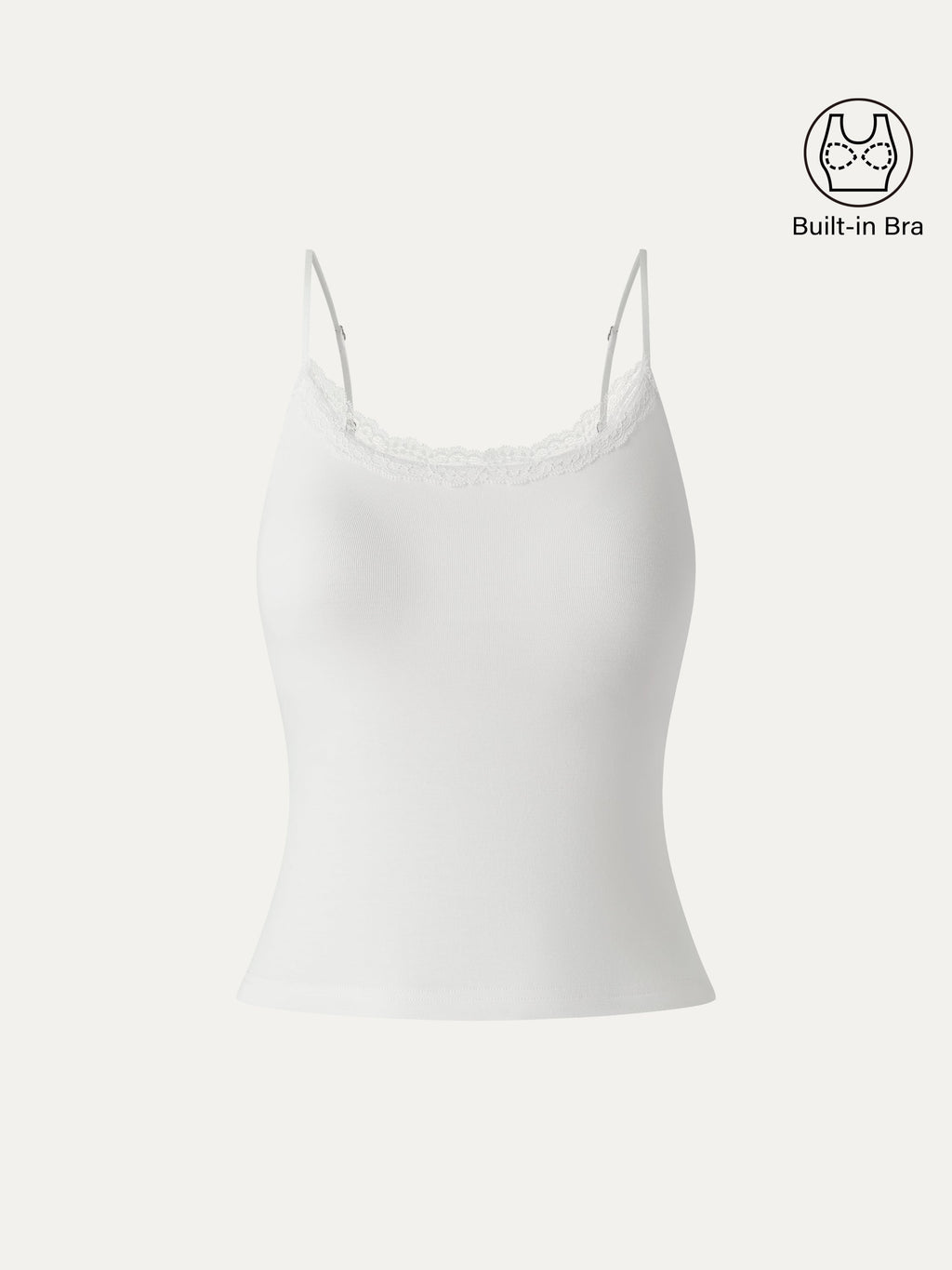 OGLmove Women's Lace Trim Scoop Neck Spaghetti Bra Top
