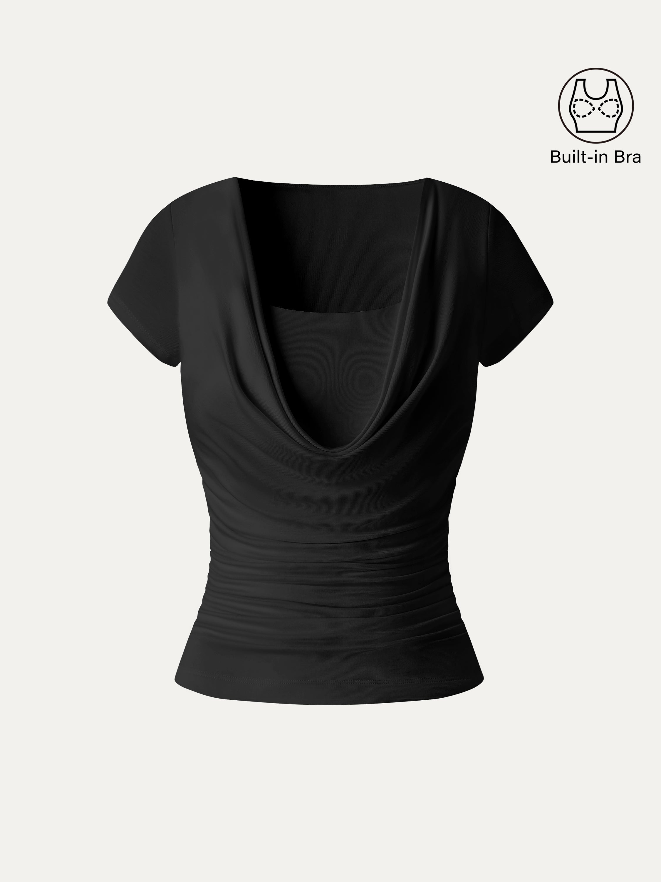 OGLmove Women's Cowl Neck Ruched Bra Top