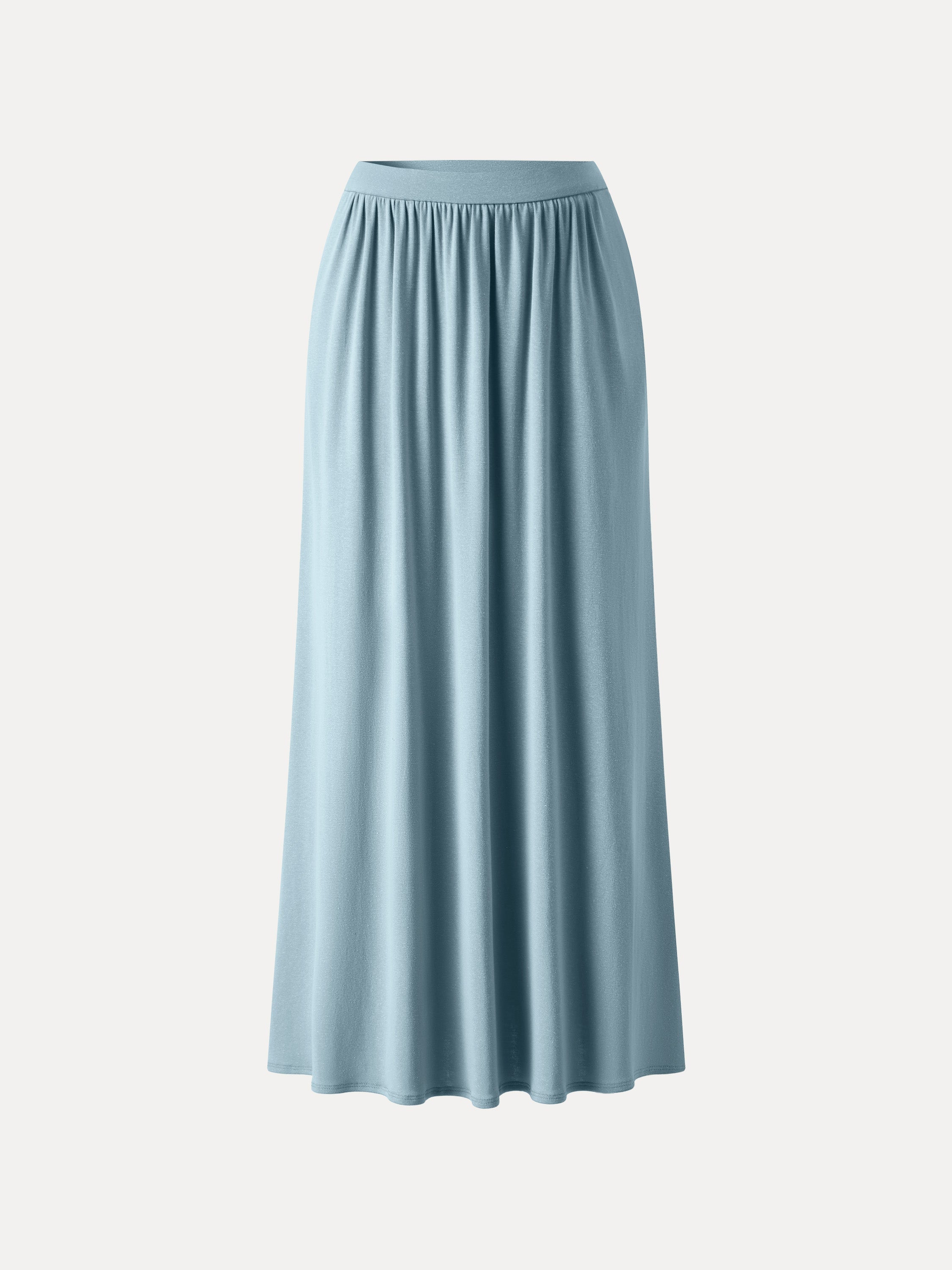 OGLmove Soft Linen Knit Gathered A-Line Maxi Skirt with Pockets