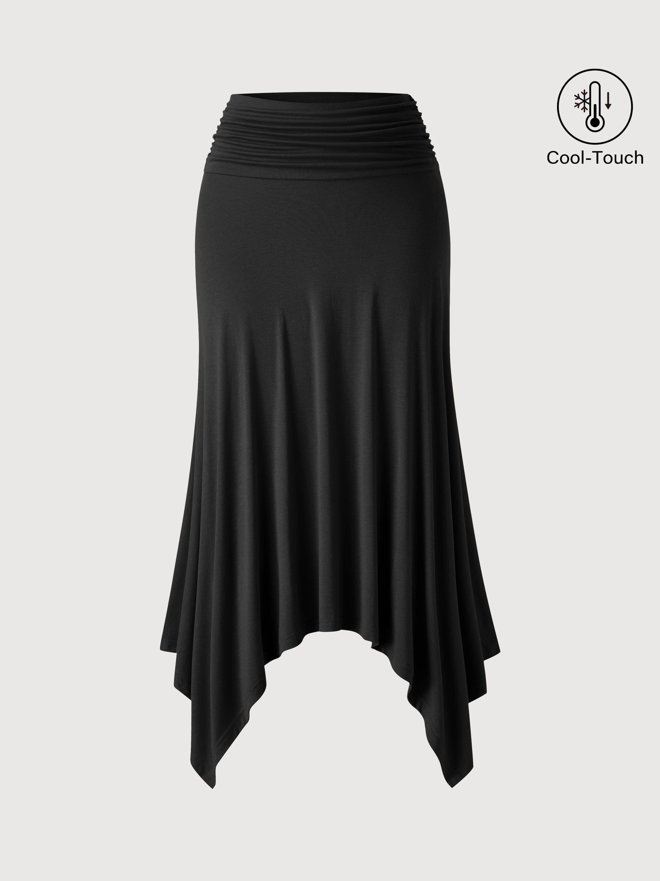 OGLmove Women's High Rise Handkerchief Hem Ankle Skirt