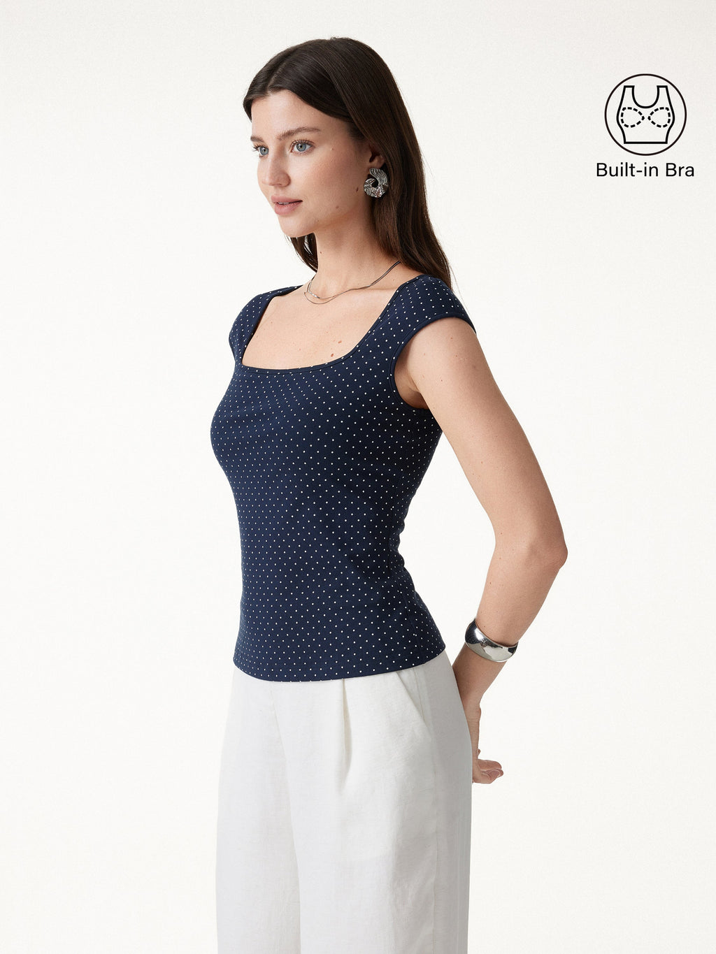 OGLmove Polka Dots Square Neck Bra Top