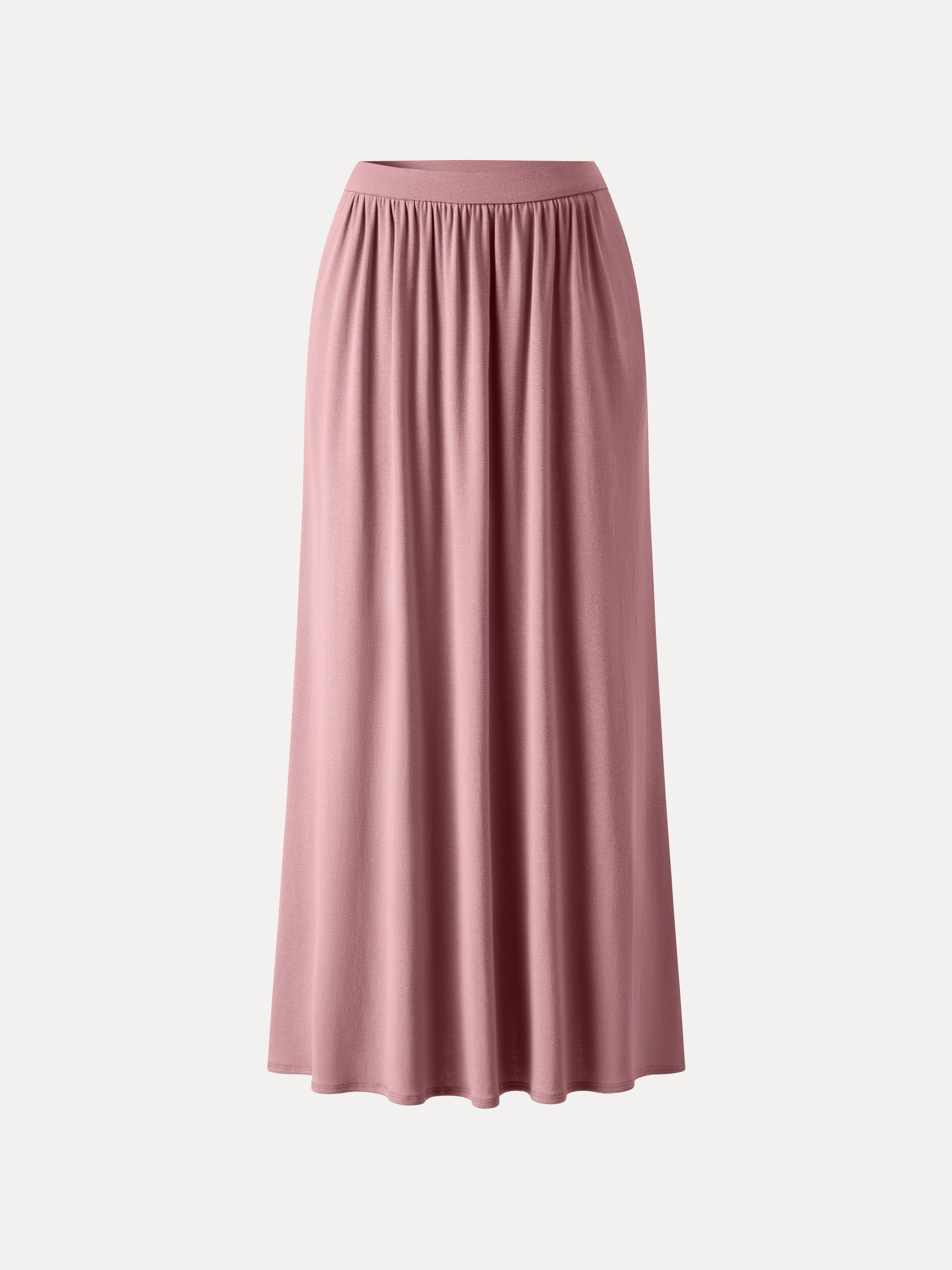 OGLmove Soft Linen Knit Gathered A-Line Maxi Skirt with Pockets