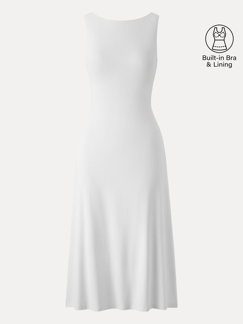 OGLmove Boatneck Open Back Bandless Midi Bra Dress